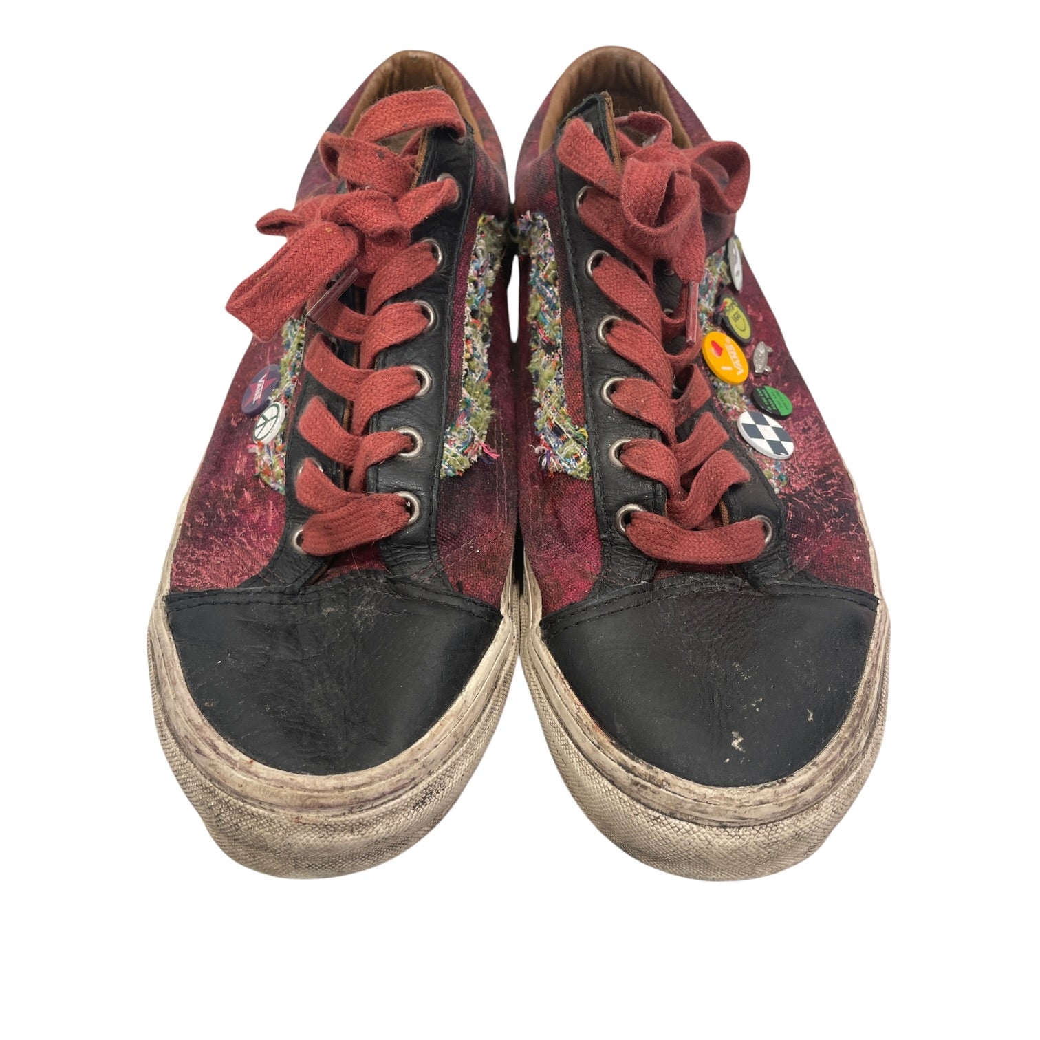 VANS/Low-Sneakers/US 13/All Over Print/Cotton/MLT/VANS RED BLK OLD SKL WITH PINS view 7