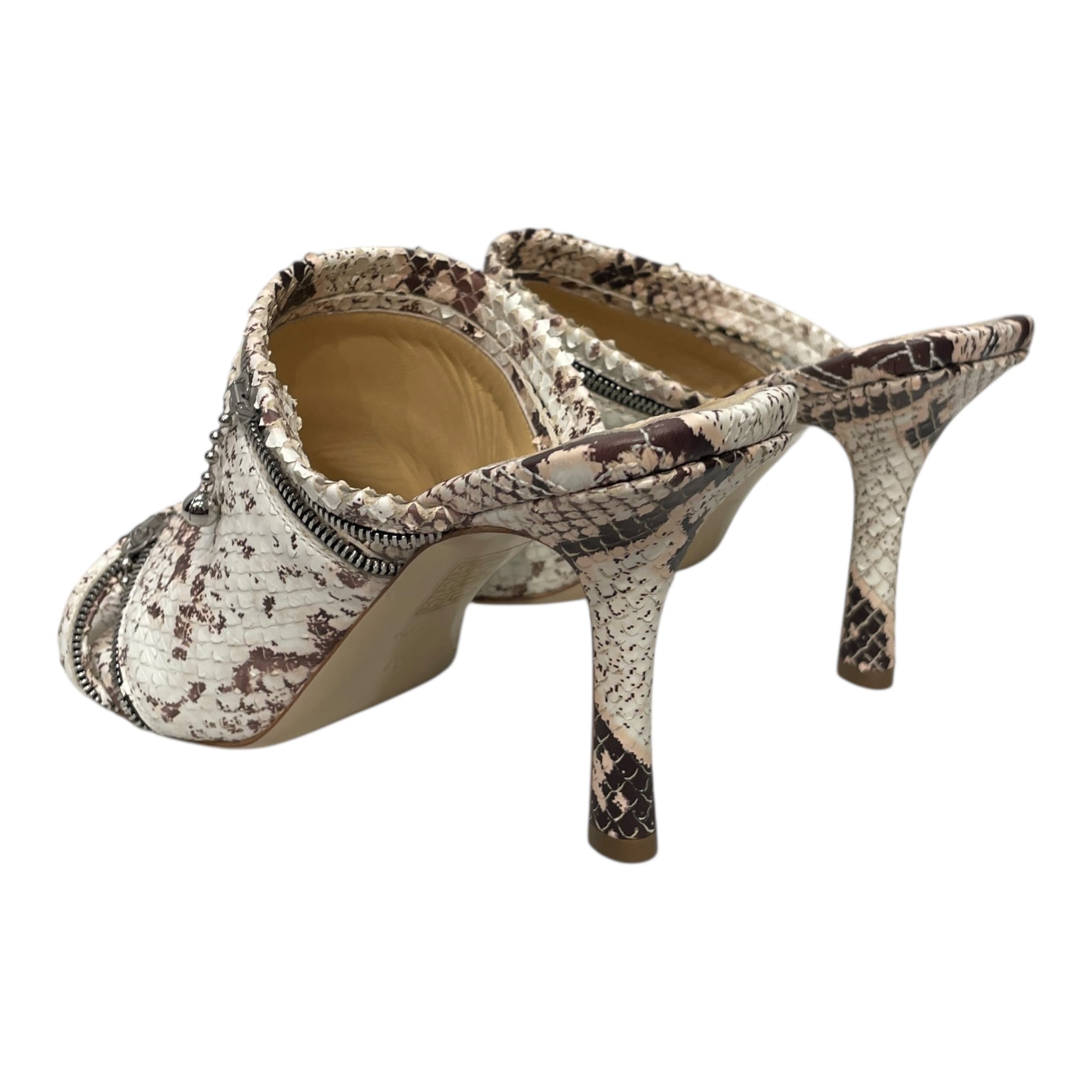 BURBERRY/Heels/EU 38/Animal Pattern/Leather/CRM/SNAKESKIN DOUBLE ZIP HEEL view 2