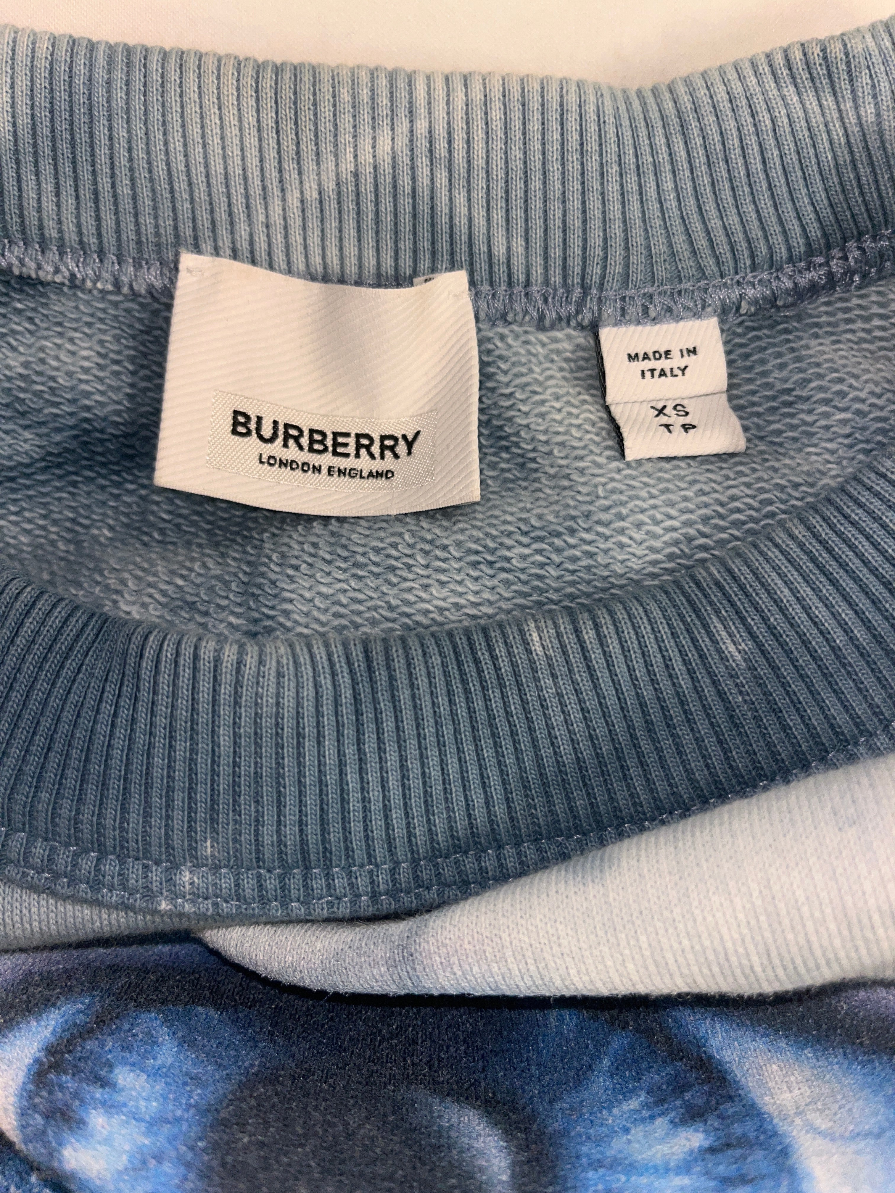 BURBERRY LONDON/Sweatshirt/XS/All Over Print/Cotton/BLU/Shark Print view 3
