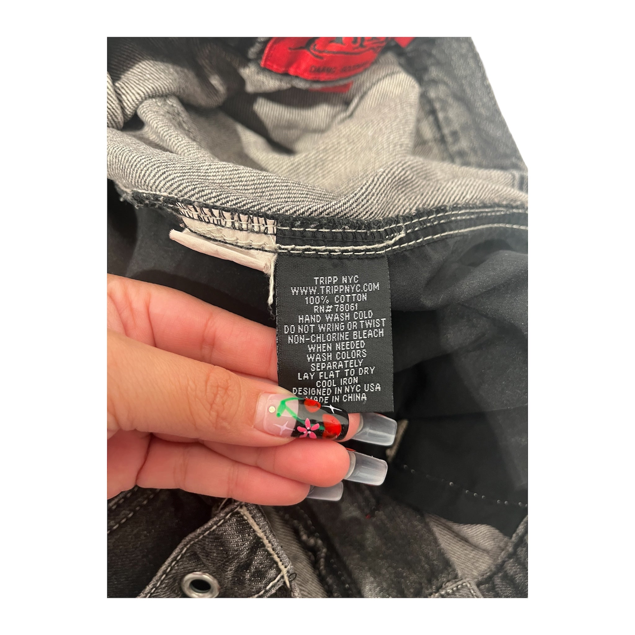 TRIPP NYC/Pants/L/Denim/GRY/studded/zip off shorts view 4