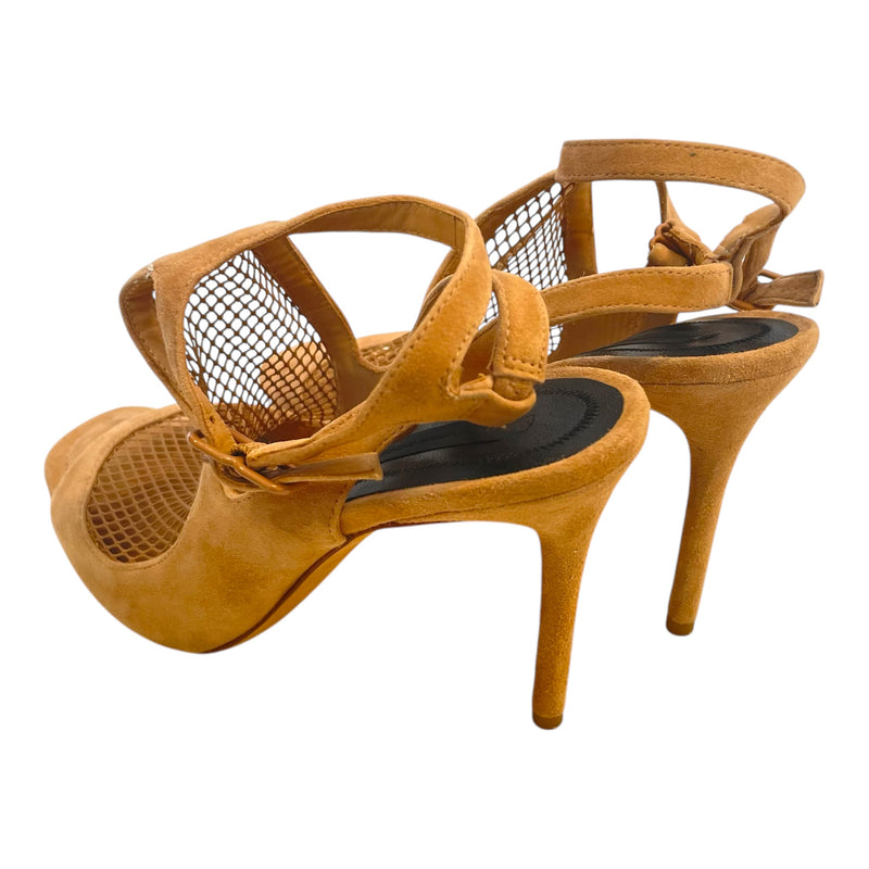 Alexander Wang/Heels/EU 37.5/Leather/BEG/Ankle Strap/Mesh Front