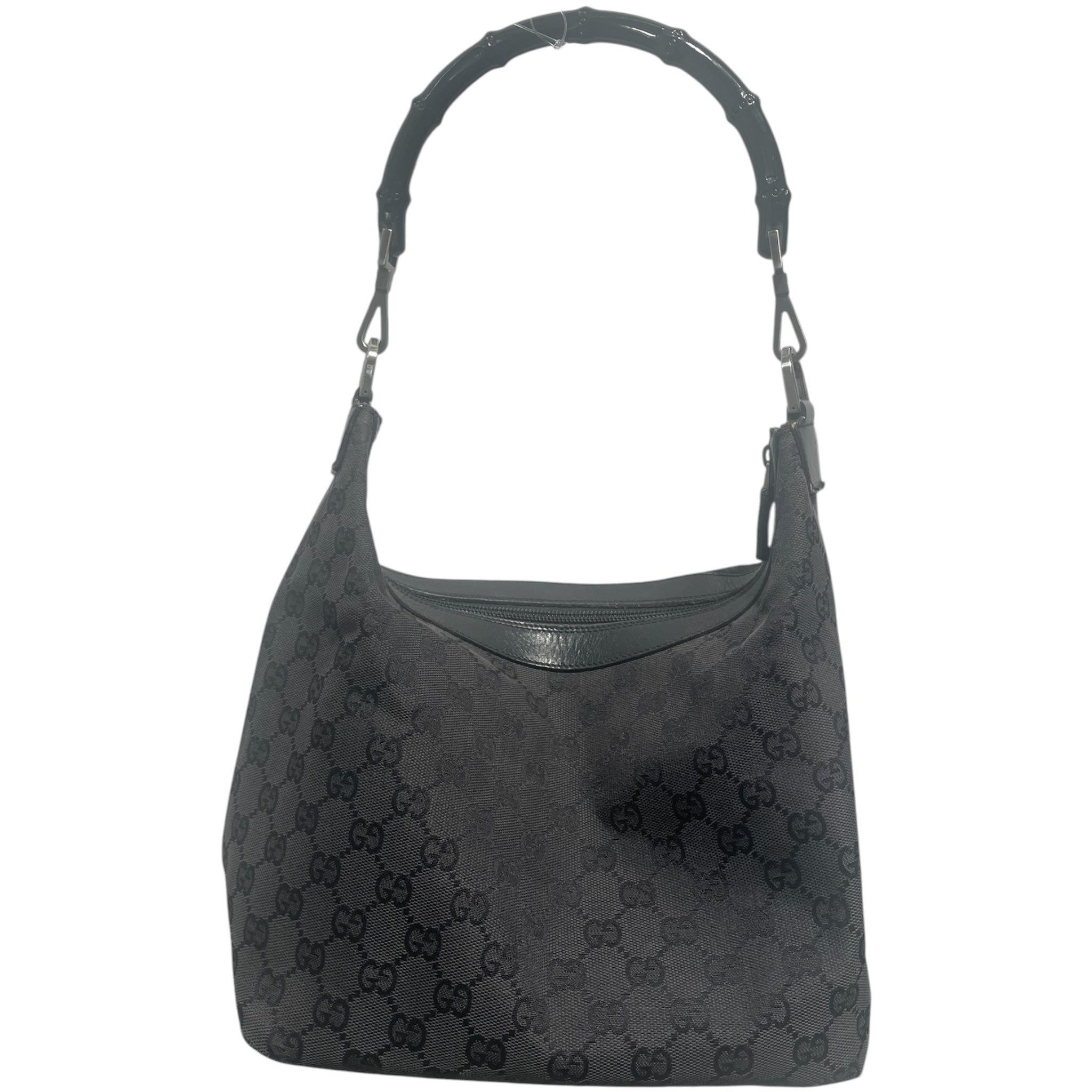 GUCCI/Hand Bag/Monogram/BLK/Bamboo Handle Monogram Hobo view 1