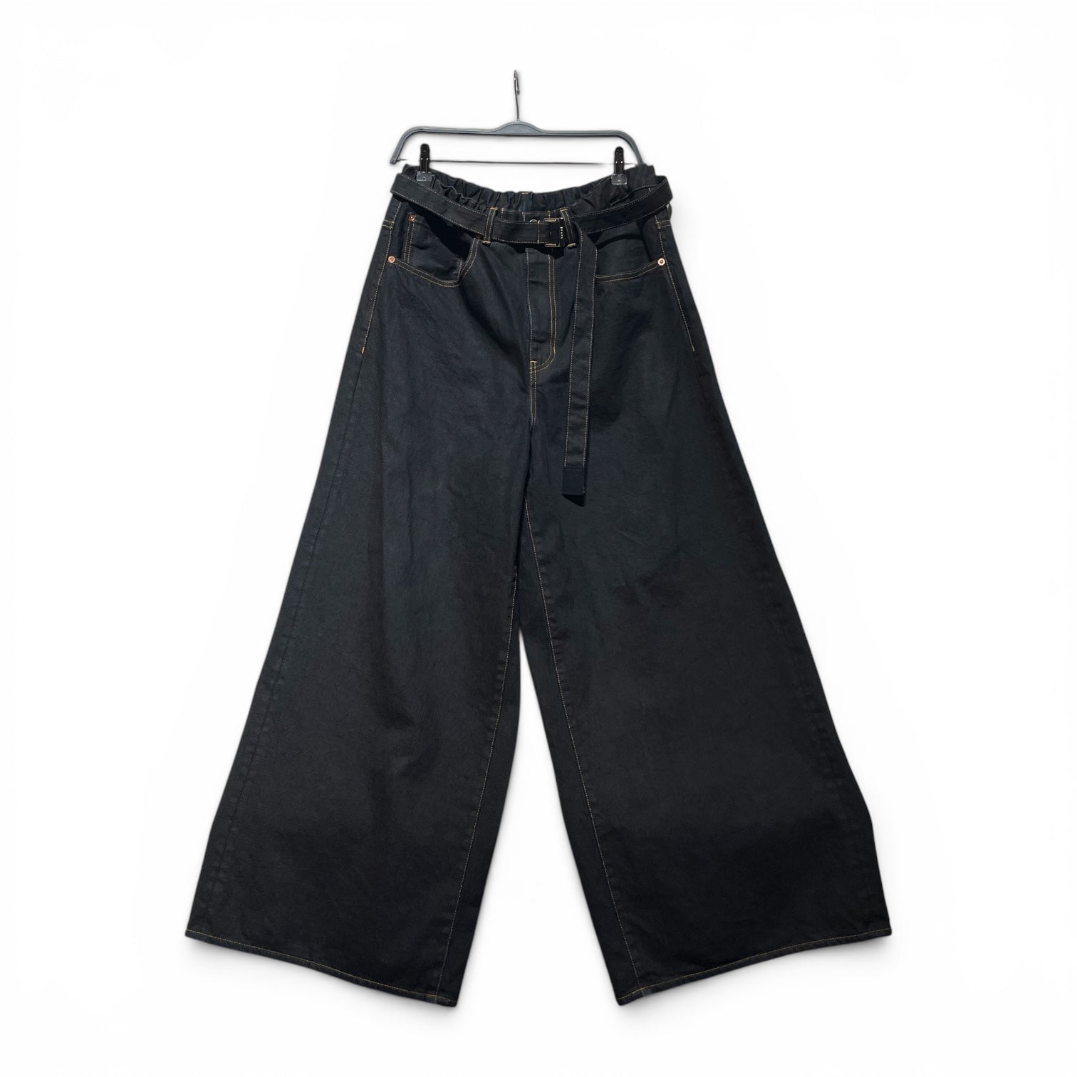 Sacai/Pants/2/Denim/BLK/BELTED BAGGY JEANS view 1