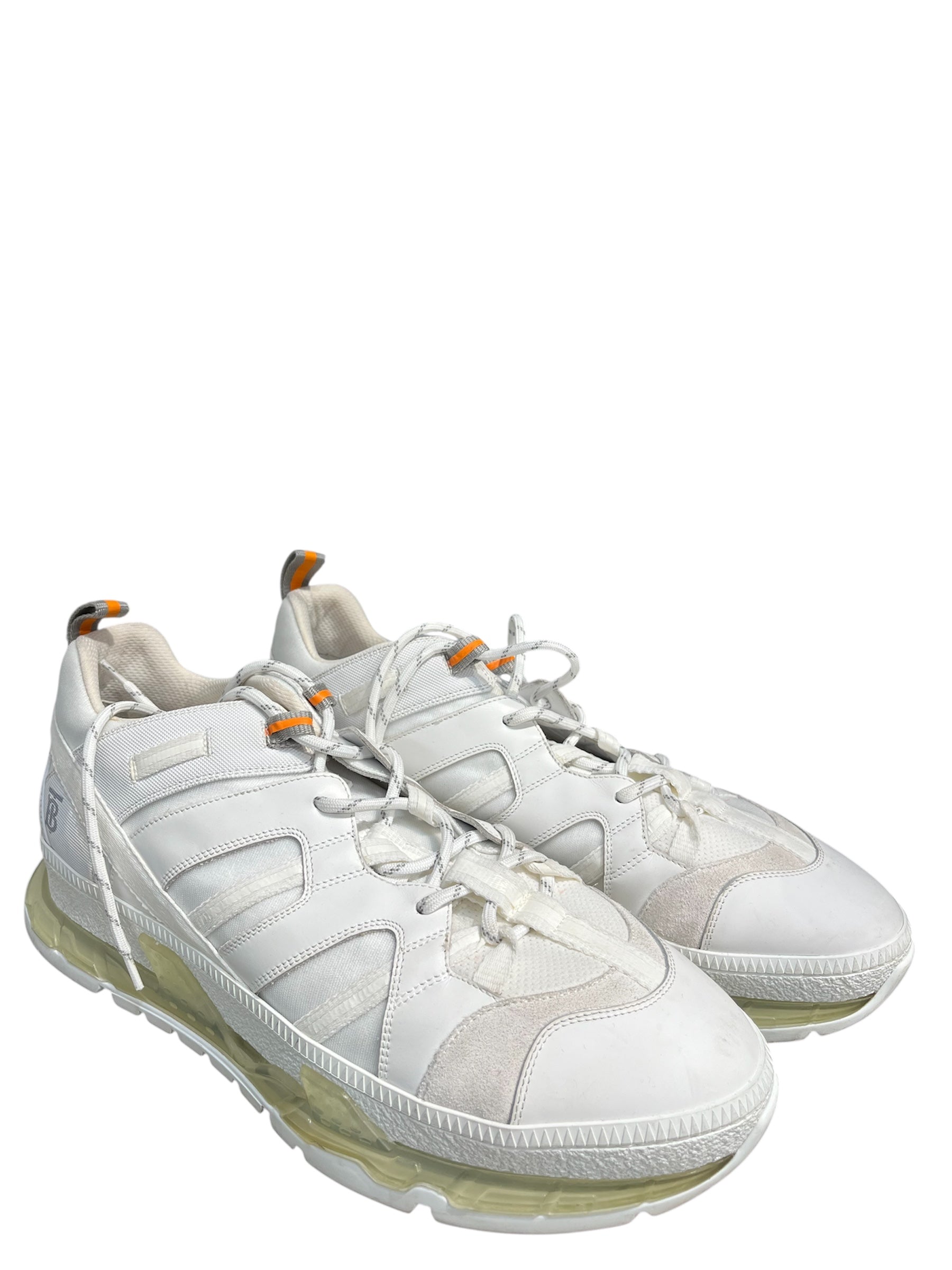 BURBERRY/Low-Sneakers/EU 44/Leather/WHT/clear sole side bt logo view 1