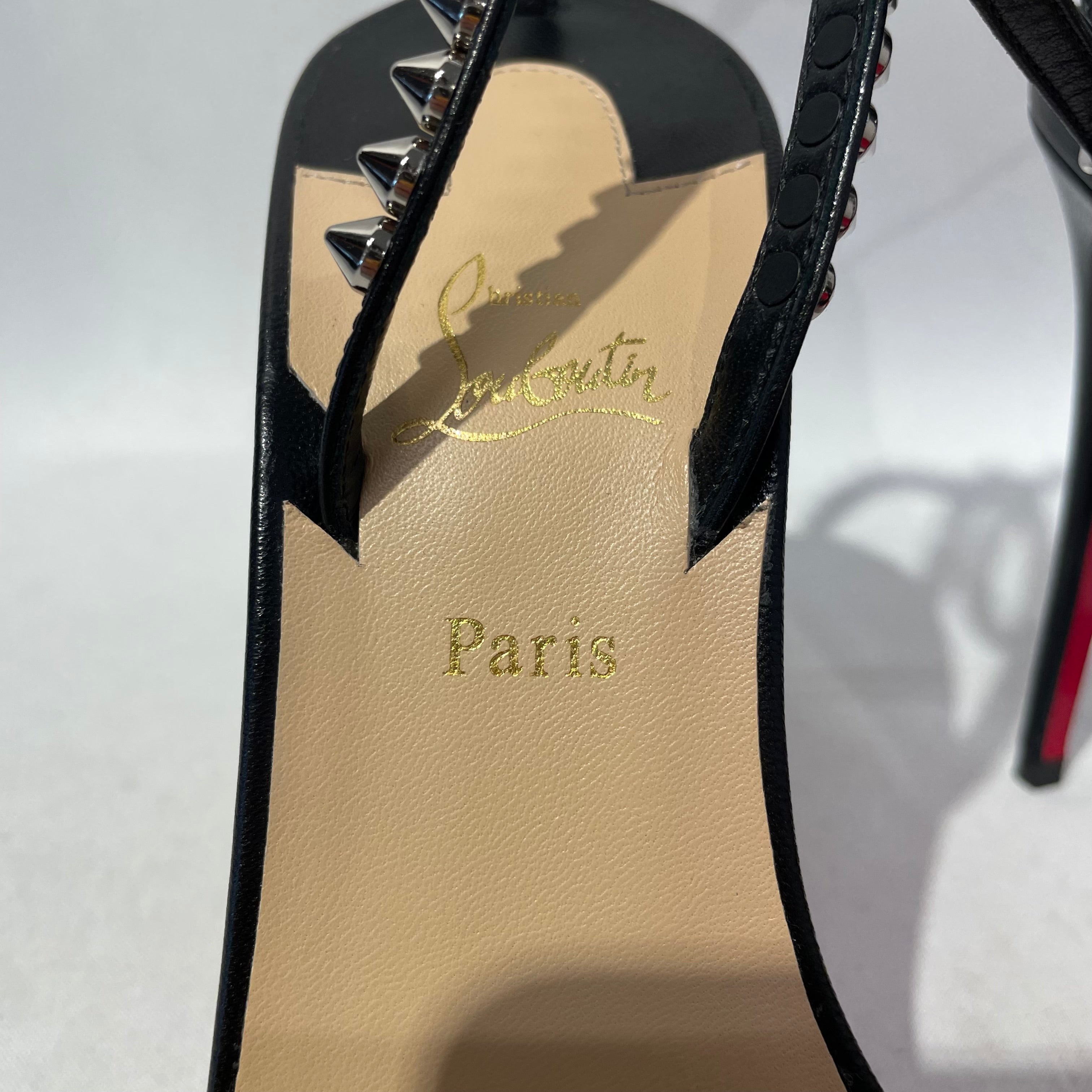 Christian Louboutin/Low-Sneakers/EU 37.5/Cotton/BLK/ view 3