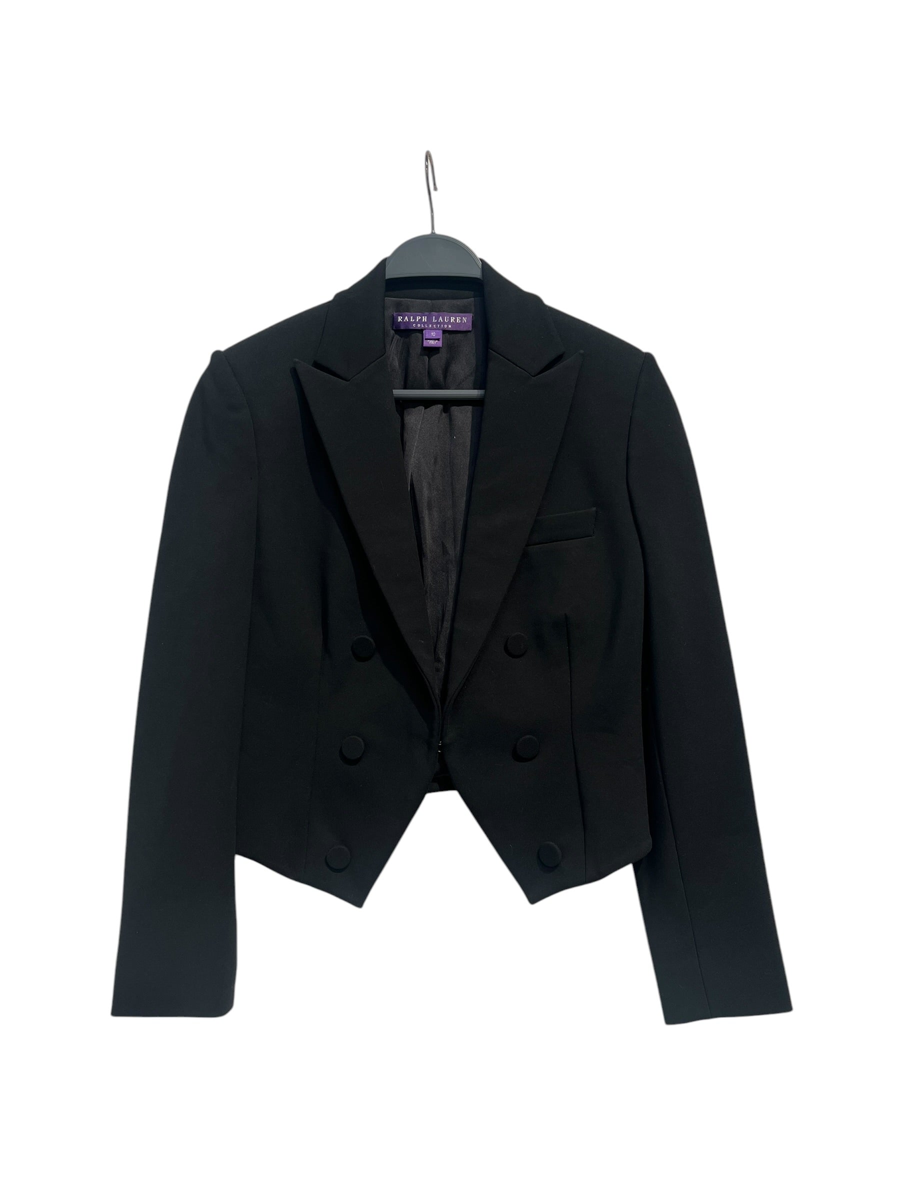 RALPH LAUREN PURPLE LABEL/Tailored Jkt/10/Polyester/BLK/Double Breasted/TRIPPLE BUTTON DETAIL view 1