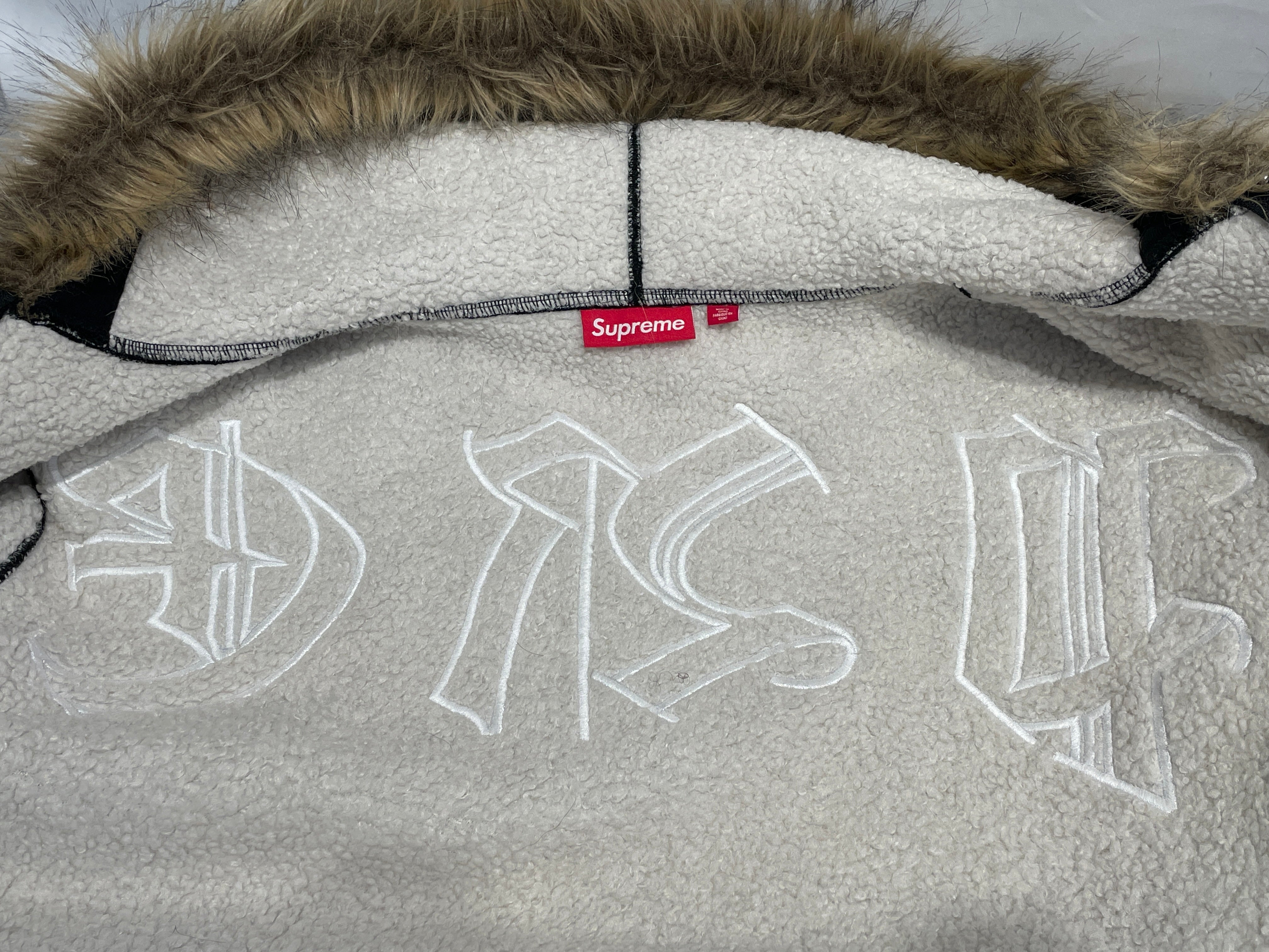 Supreme/Zip Up Hoodie/L/Cotton/BLK/FLEECE LINED HOODIE view 3