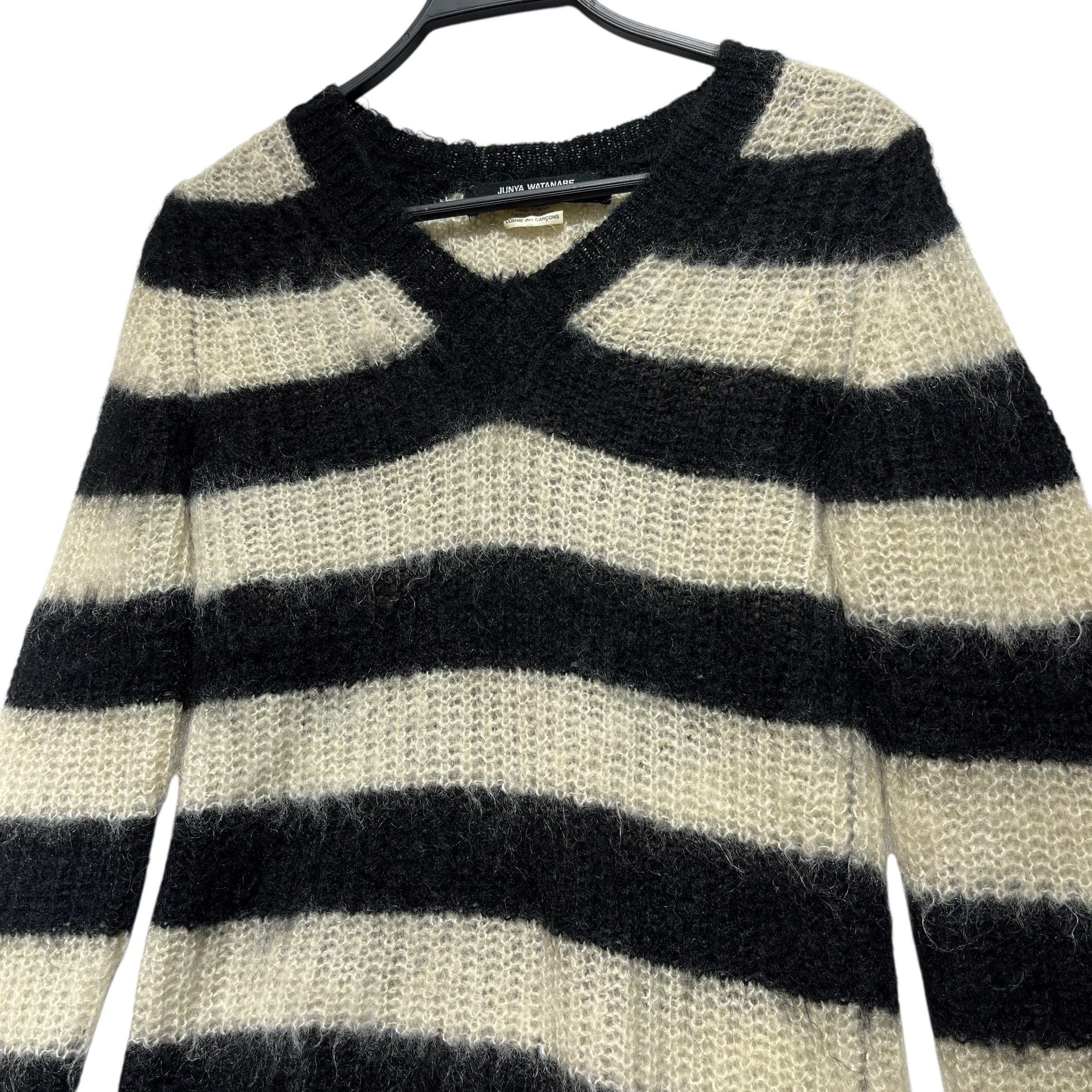 JUNYA WATANABE COMME des GARCONS/Sweater/S/Stripe/Wool/BLK/ view 2