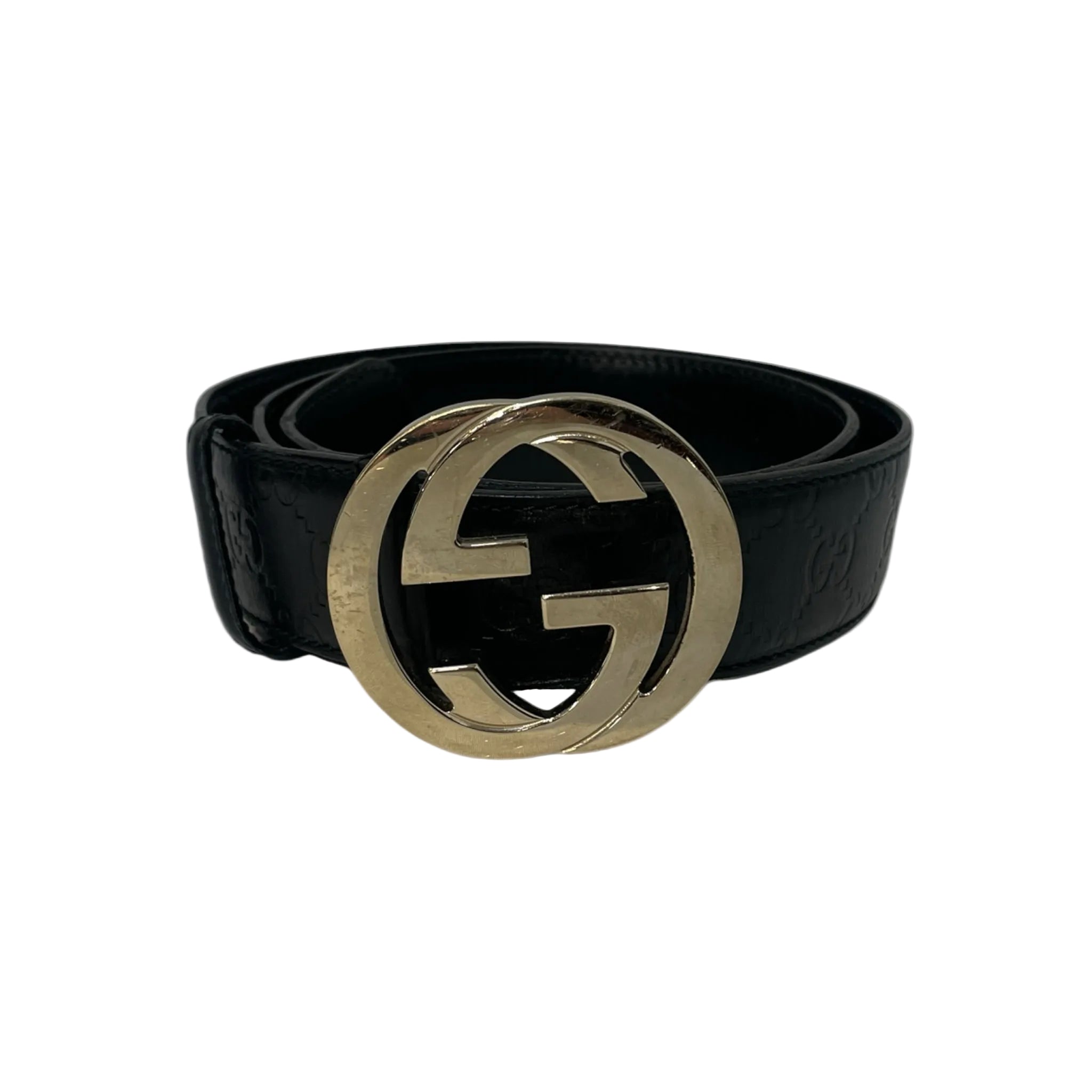 GUCCI/Belt/Monogram/Leather/BLK/M's/Interlocking G view 1