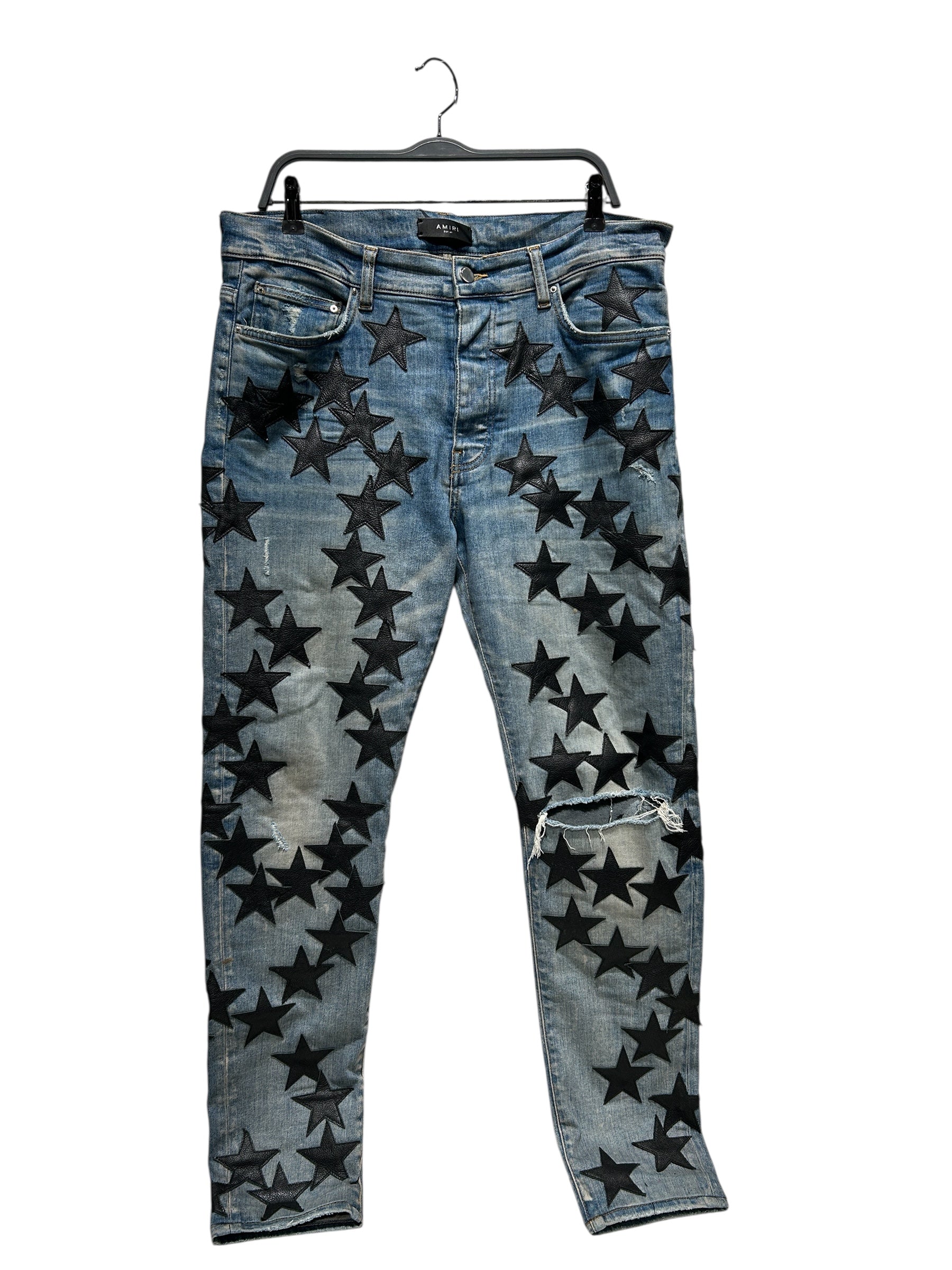 AMIRI/Skinny Pants/36/Denim/BLU/all over leather stars view 1