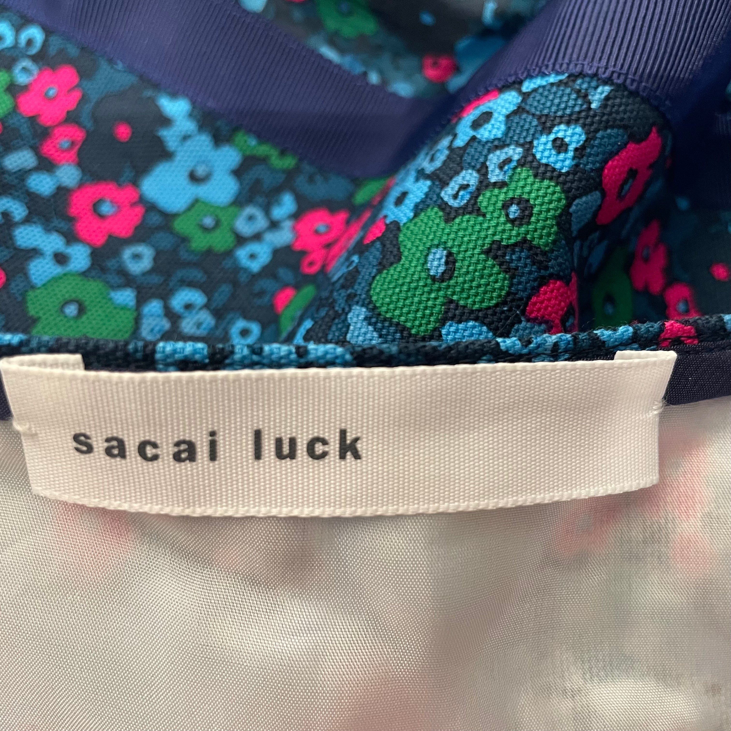 sacai luck/Dress/2/Floral Pattern/Cotton/BLU/FLOWERS view 3