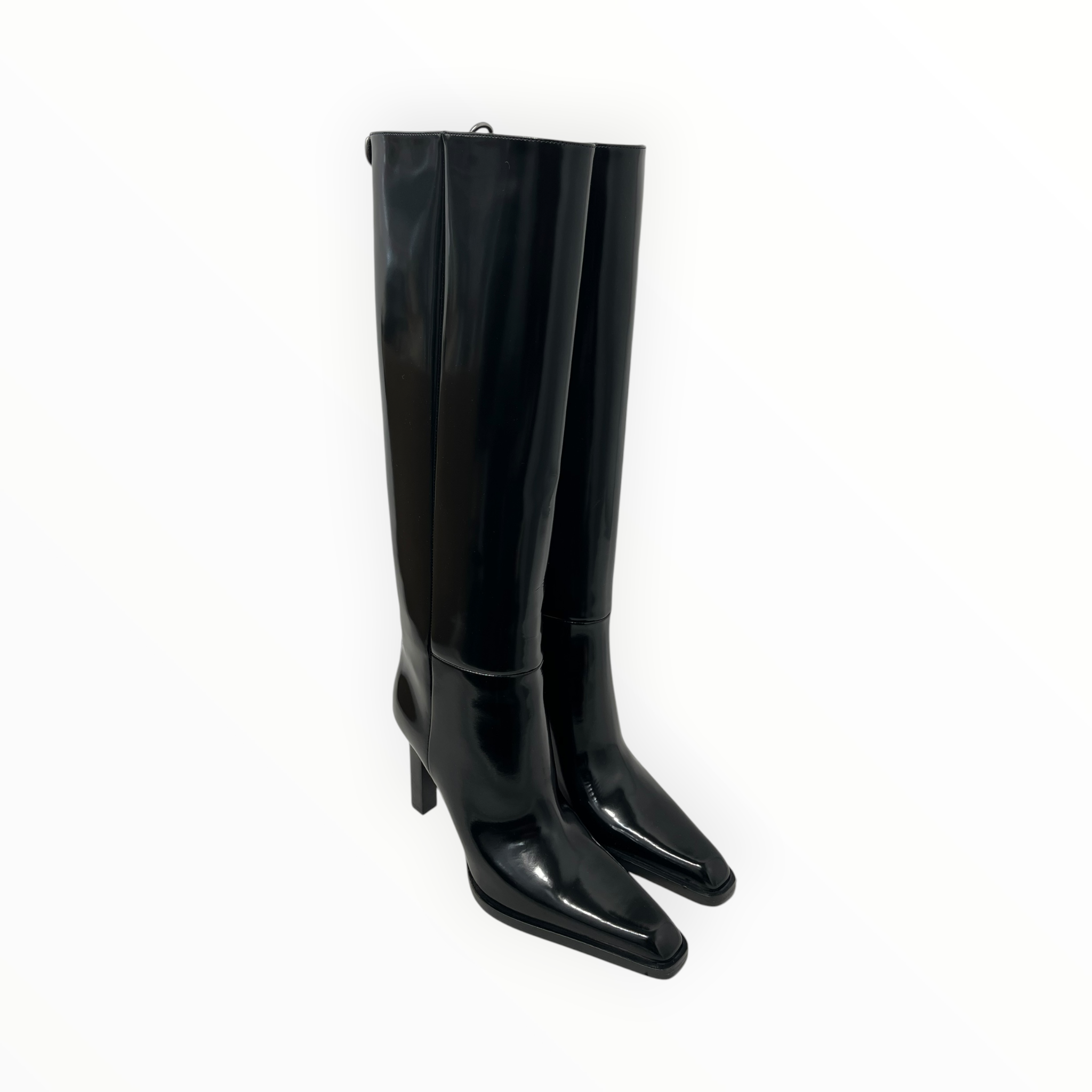 YVES SAINT LAURENT/Boots/US 7/Leather/BLK/PATENT LEATHER BOOTS view 2