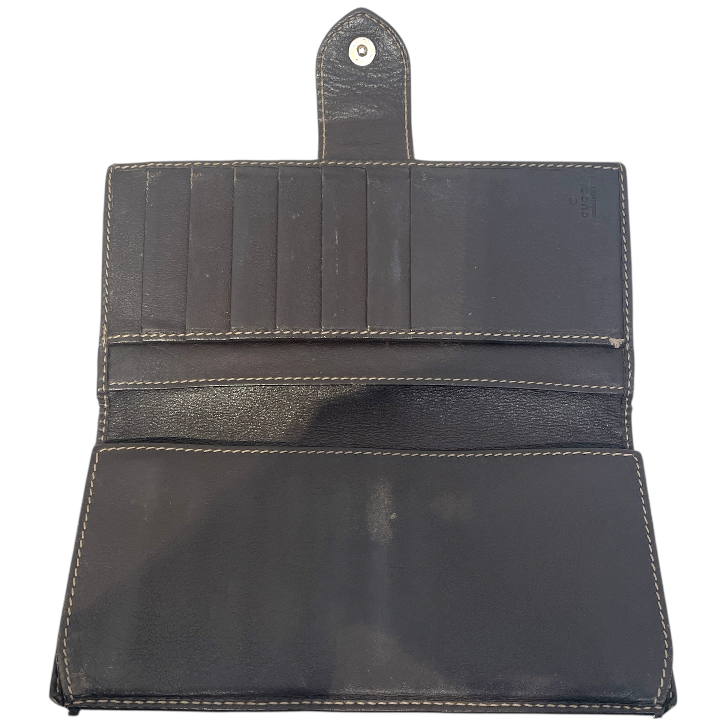 GUCCI/Long Wallet/Leather/CML/buckle heart view 3