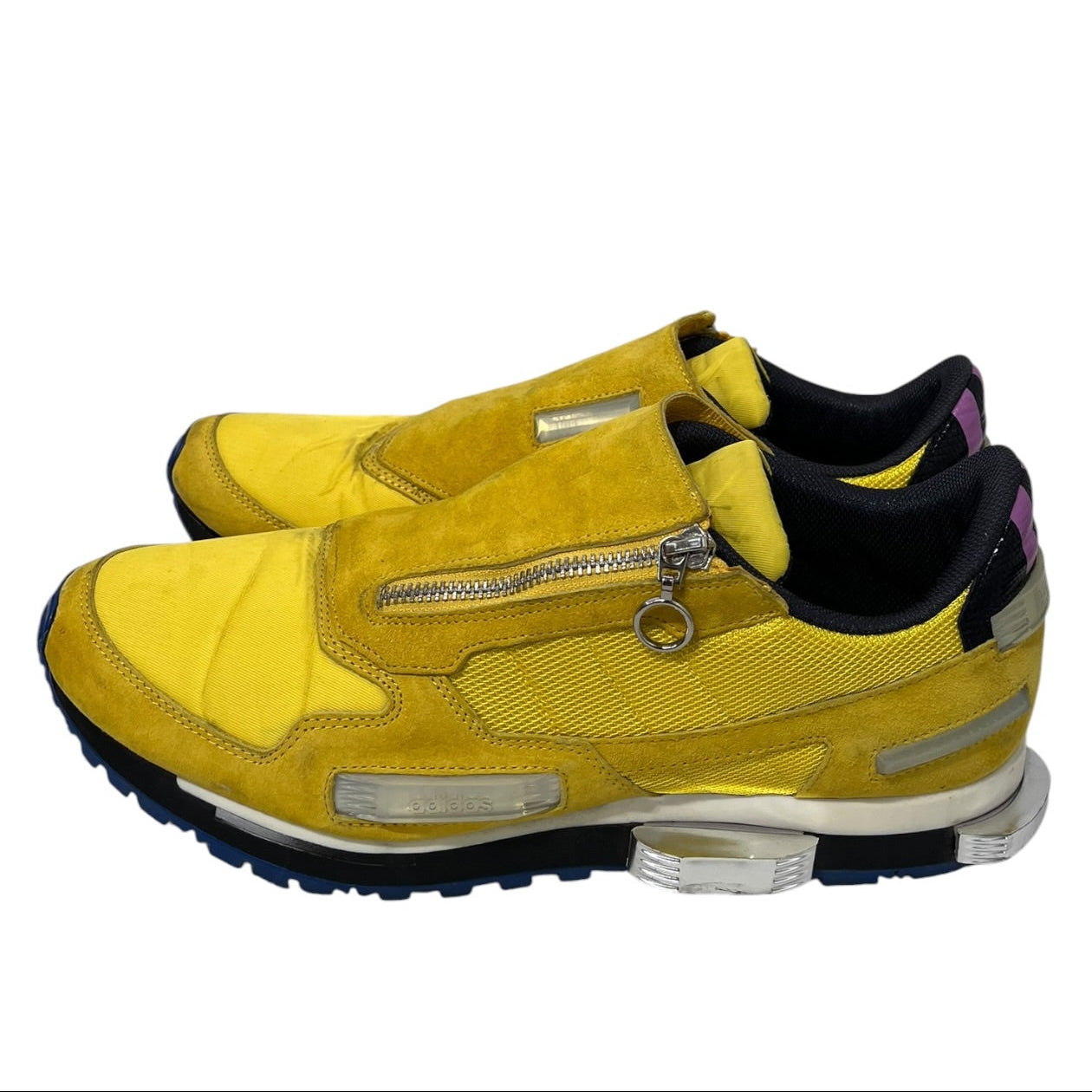 RAF SIMONS/adidas/Low-Sneakers/US 11.5/Suede/YEL/side zip metal rising star view 4