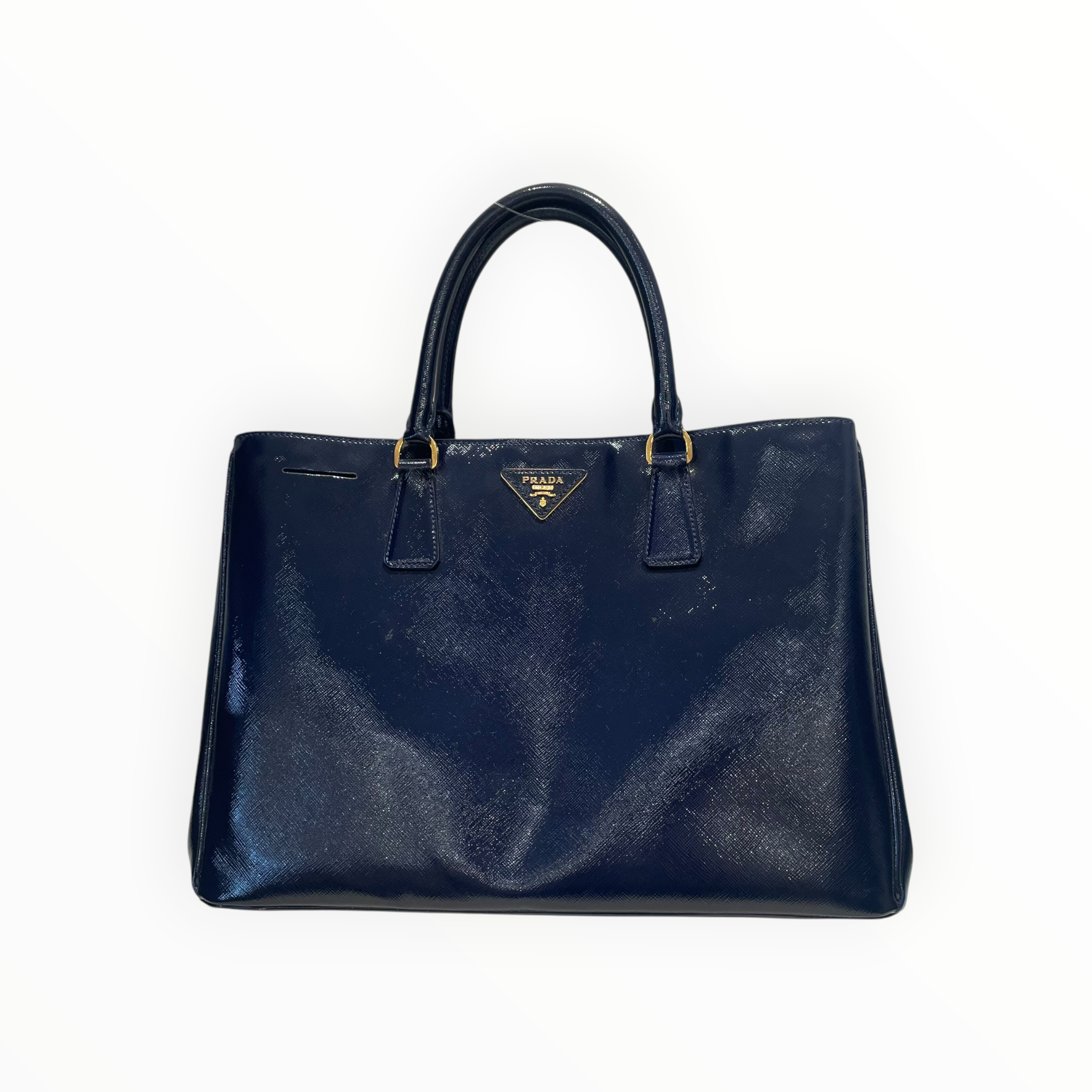 PRADA/Tote Bag/Leather/NVY/SAFFIANO VERNICE TOTE view 1