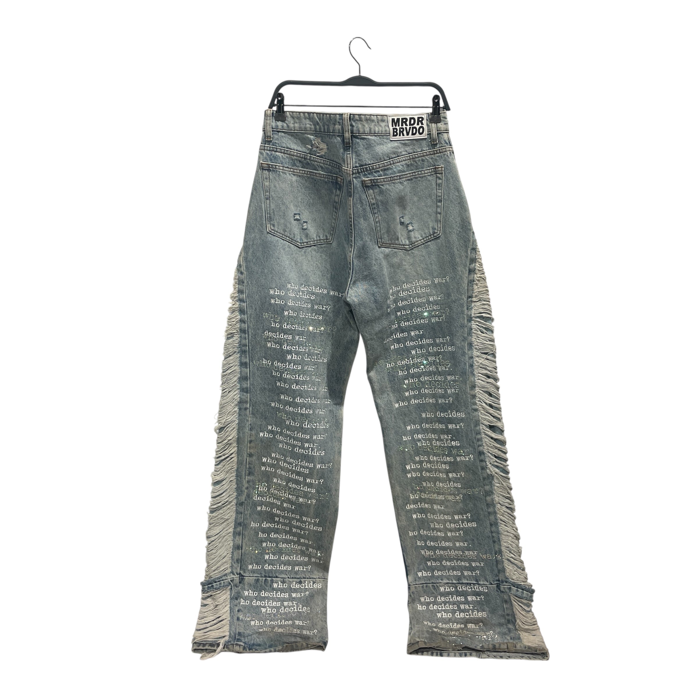 WHO DECIDES WAR/Pants/32/Cotton/BLU/Graphic/ Ultra Flare Scripture Denim view 2