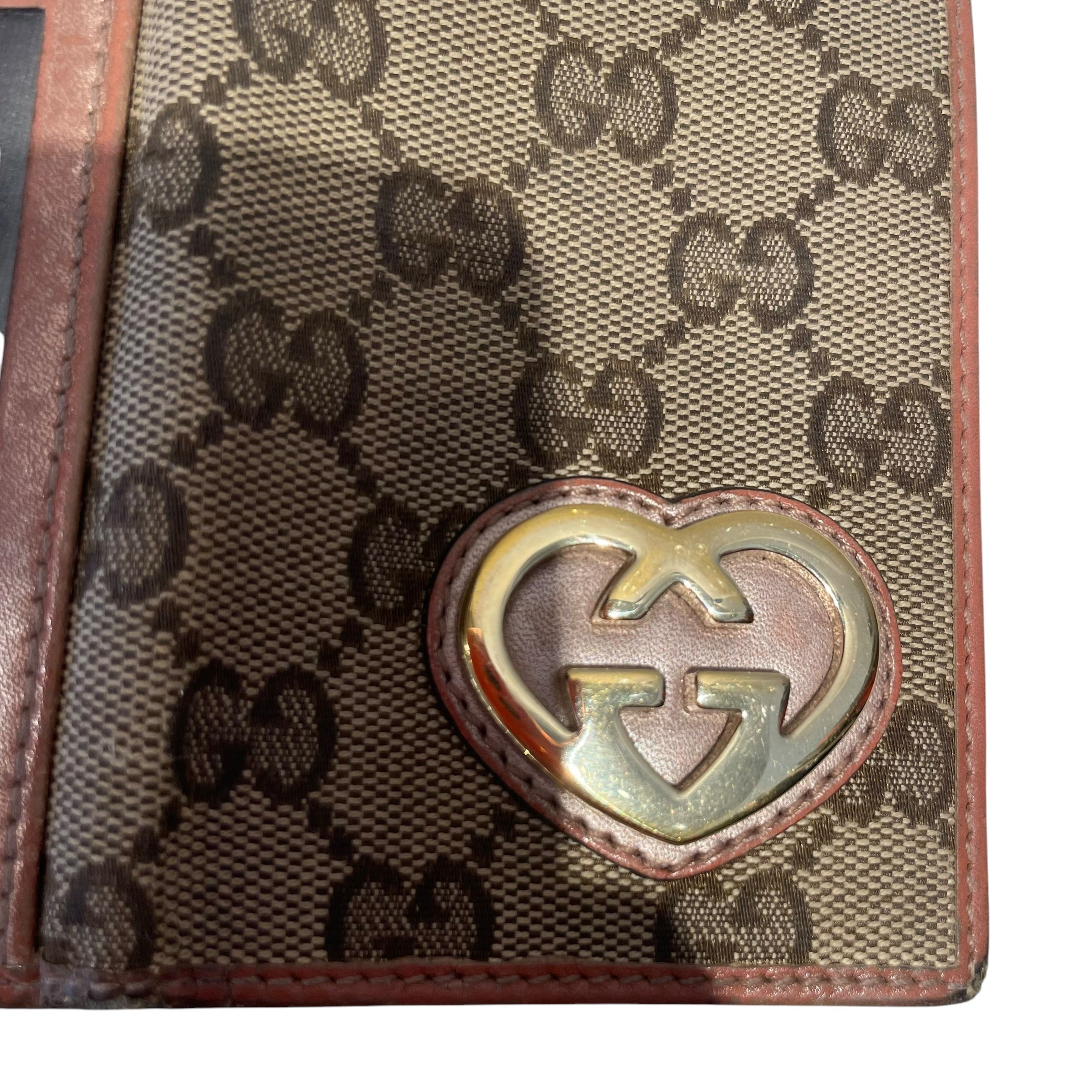 GUCCI/Wallet/Monogram/Cotton/BRW/L's/Gucci Lovely heart Wallet view 5
