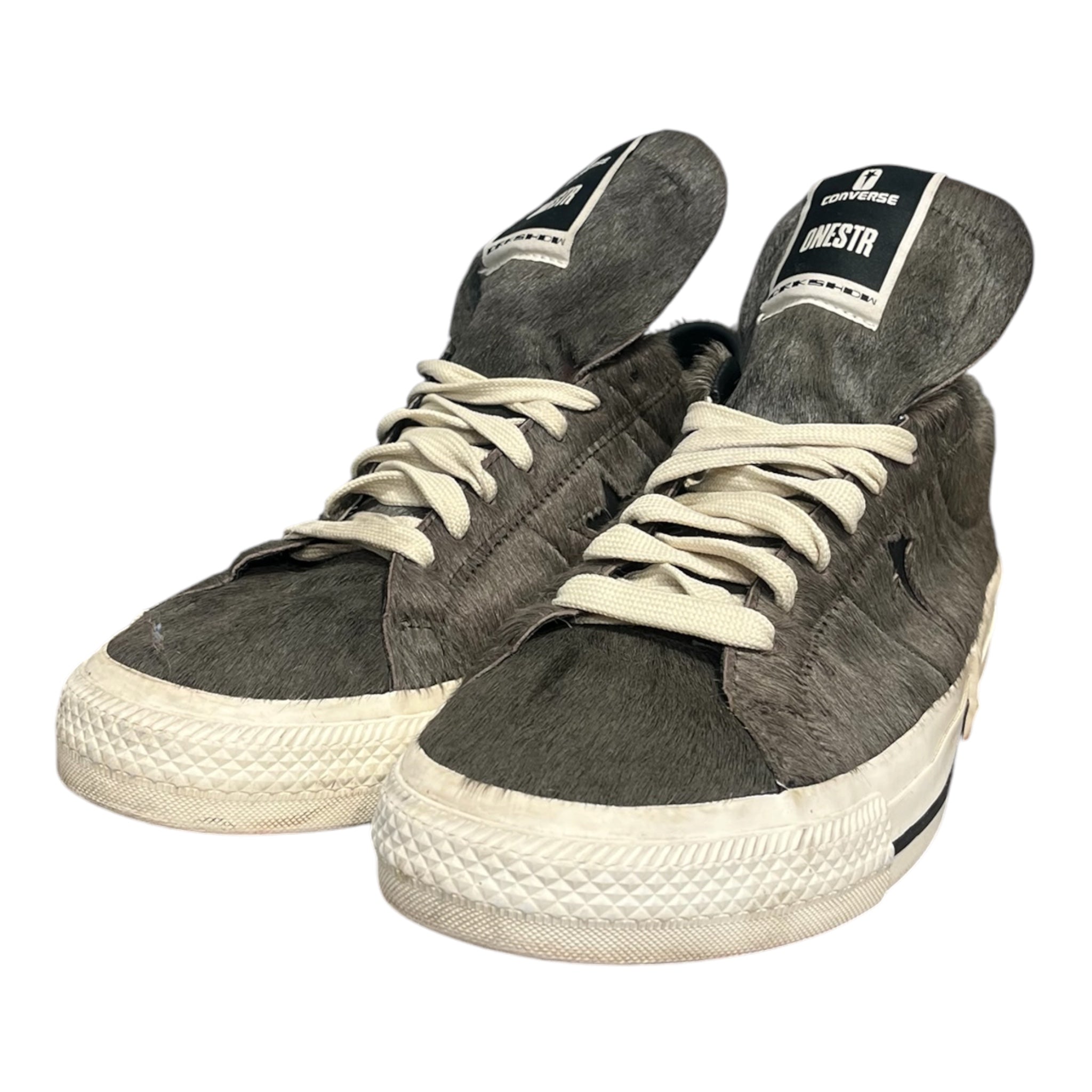 CONVERSE/Rick Owens/Low-Sneakers/US 12/GRY/PONY HAIR view 1