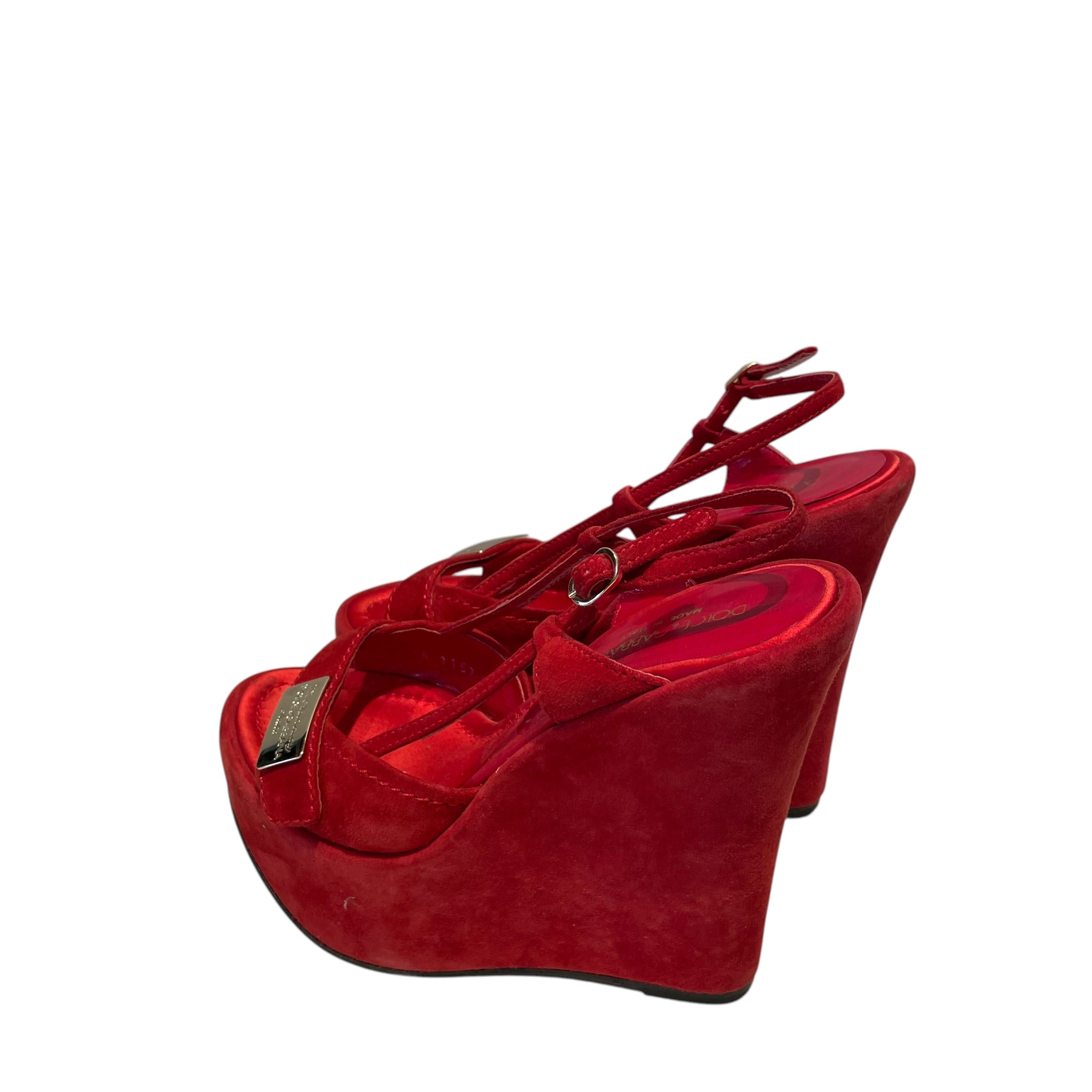 DOLCE&GABBANA/Heels/EU 36/Suede/RED/Vintage D&G view 3