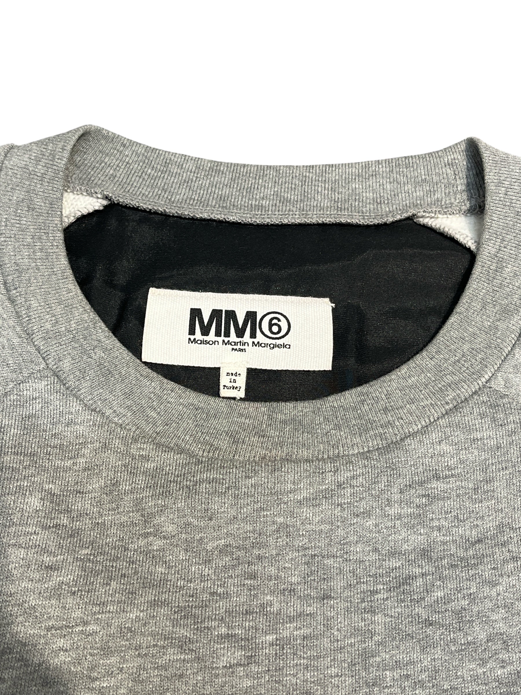MM6/Sweatshirt/S/Polyester/GRY/Pullover/SILK TIE DETAIL view 3