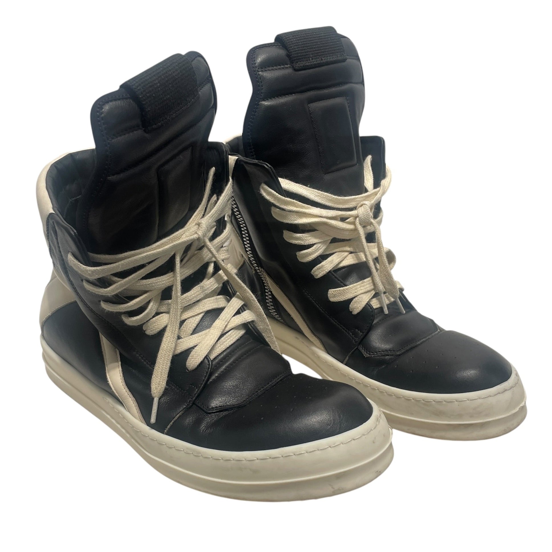 Rick Owens/Hi-Sneakers/EU 41/Leather/BLK/ss22 geobasket view 1
