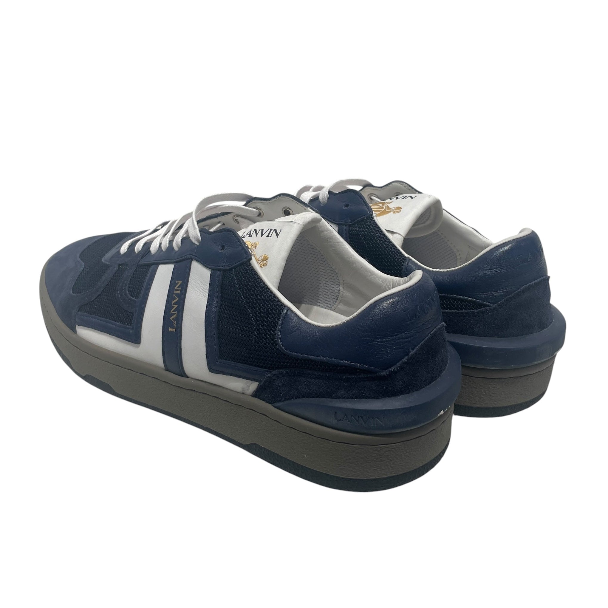 LANVIN/Low-Sneakers/EU 42/Acrylic/BLU/Lanvoin Curb Bue White Stripe view 2