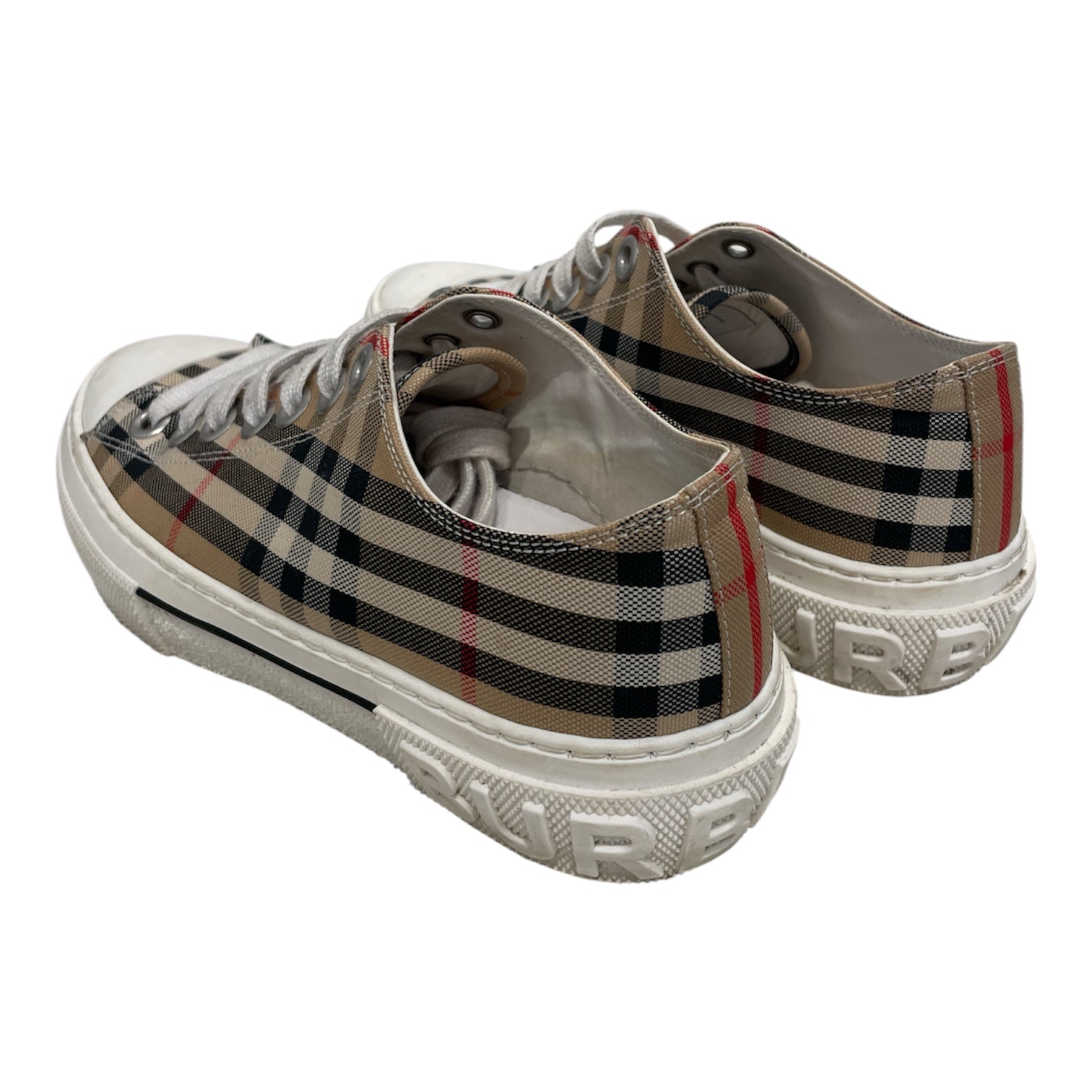 BURBERRY/Low-Sneakers/EU 36.5/Plaid/Cotton/BEG/CANVAS PRINTED SNEAKERS view 2