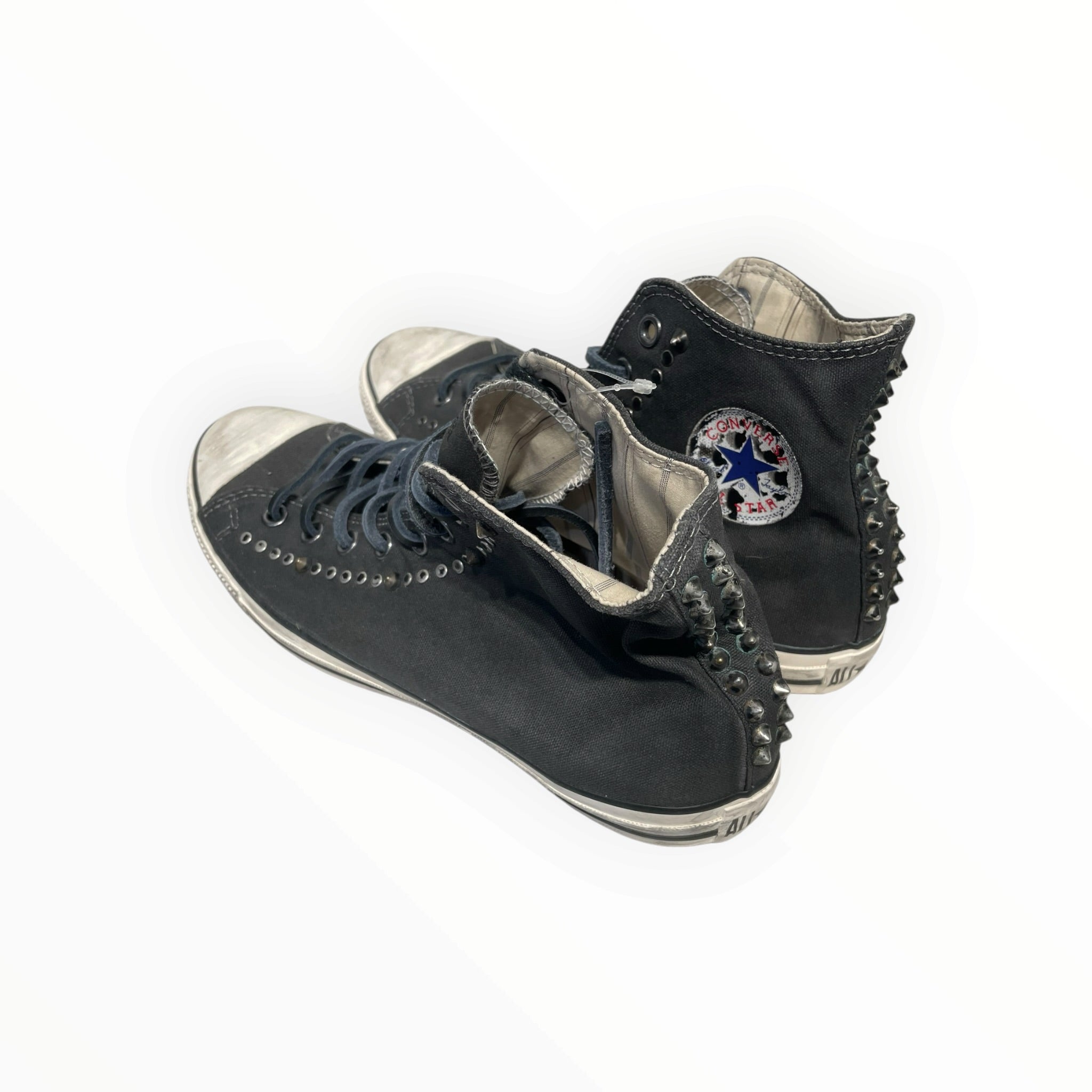 CONVERSE/Hi-Sneakers/US 11/Cotton/GRY/spikes and studs view 2