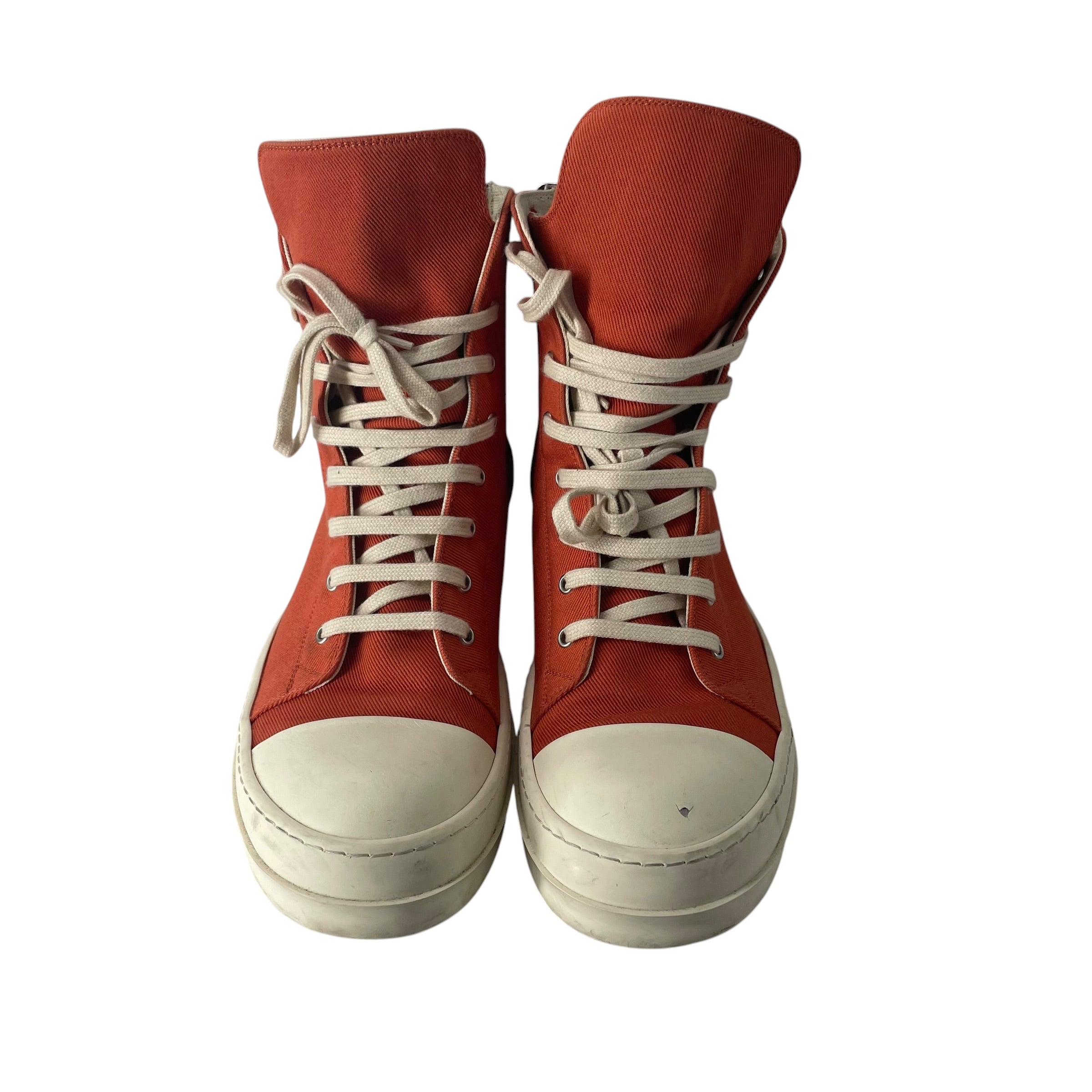 Rick Owens/Hi-Sneakers/EU 45/Cotton/ORN/RICK OWENS RAMONES ORANGE view 5
