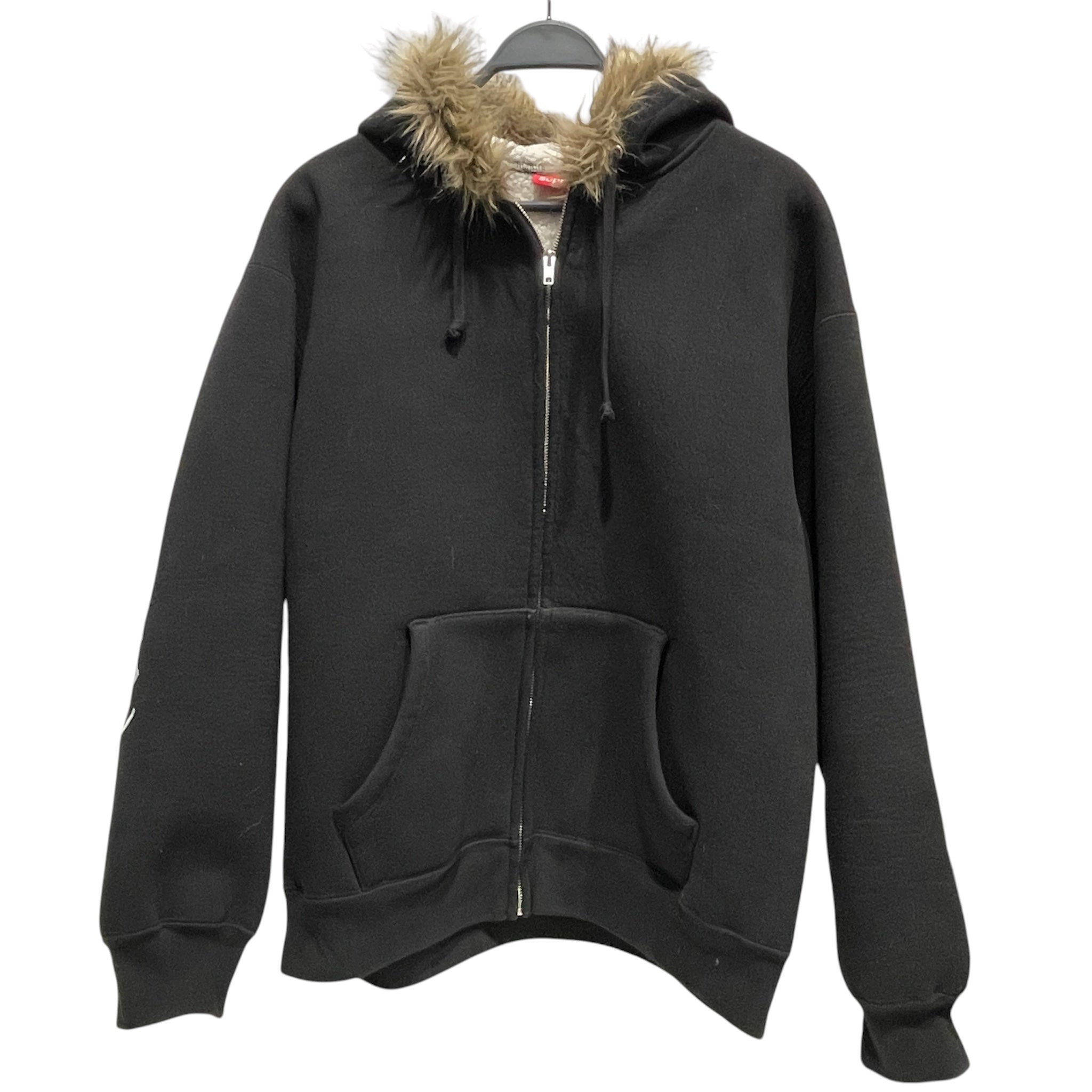 Supreme/Zip Up Hoodie/L/Cotton/BLK/FLEECE LINED HOODIE view 1