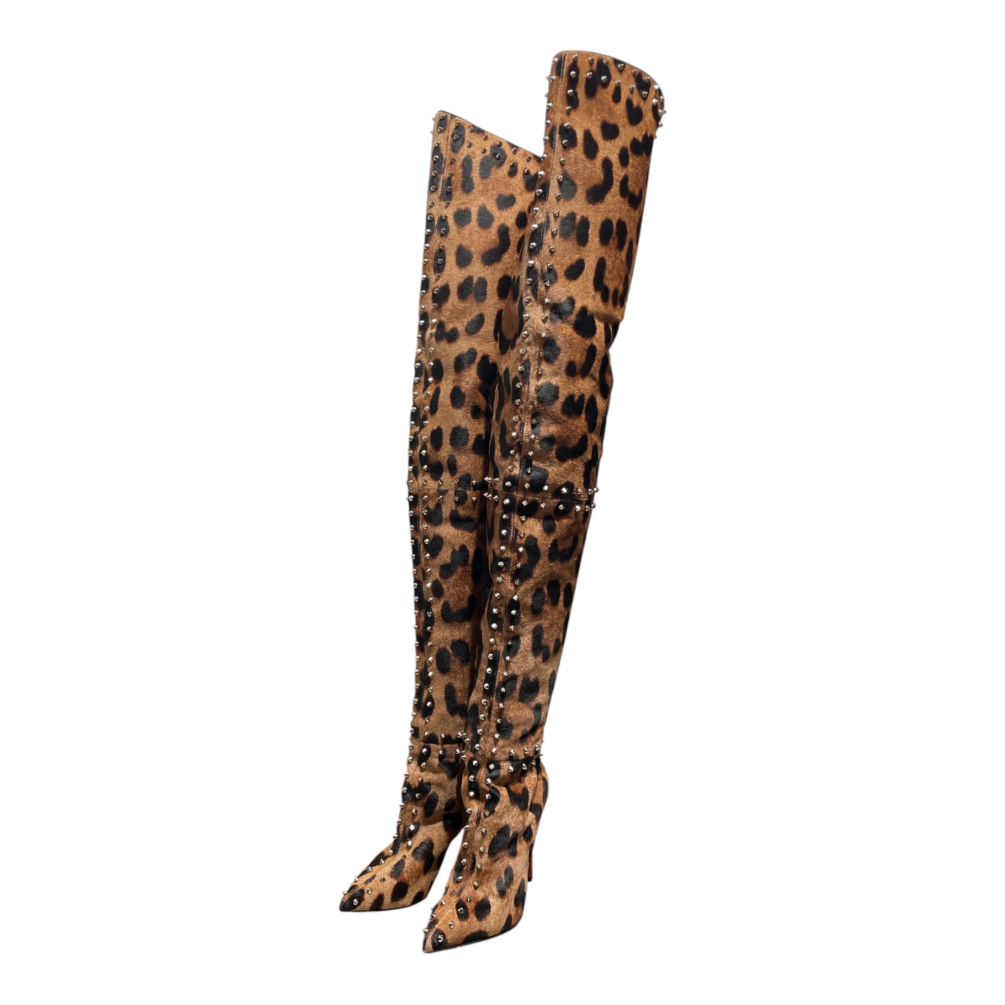 Christian Louboutin/Long Boots/EU 38/Leopard/Fake Fur/CML/Metrolisse 100 Ove the Knee view 1