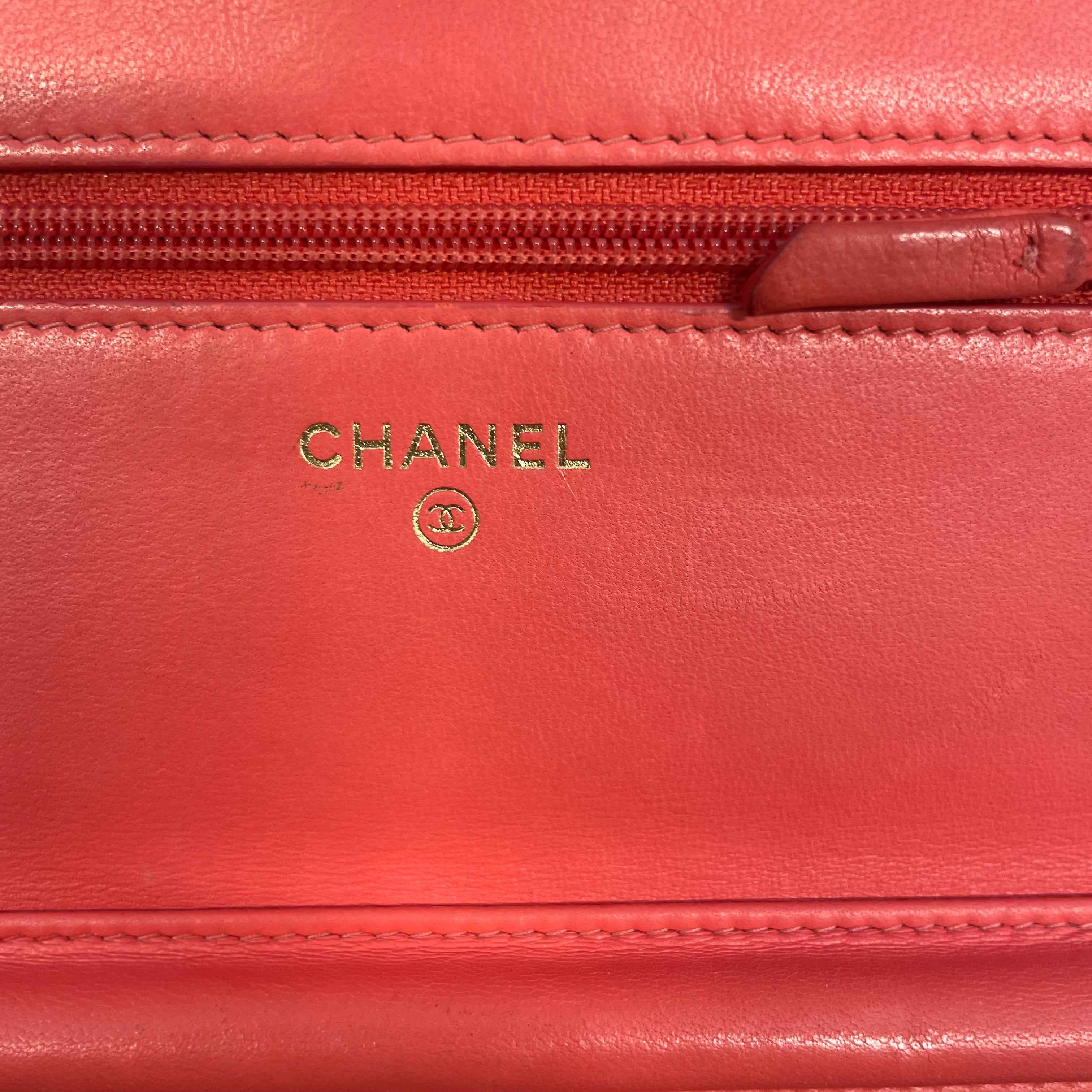 CHANEL/Cross Body Bag/Leather/PNK/camellia cc charm clutch view 3