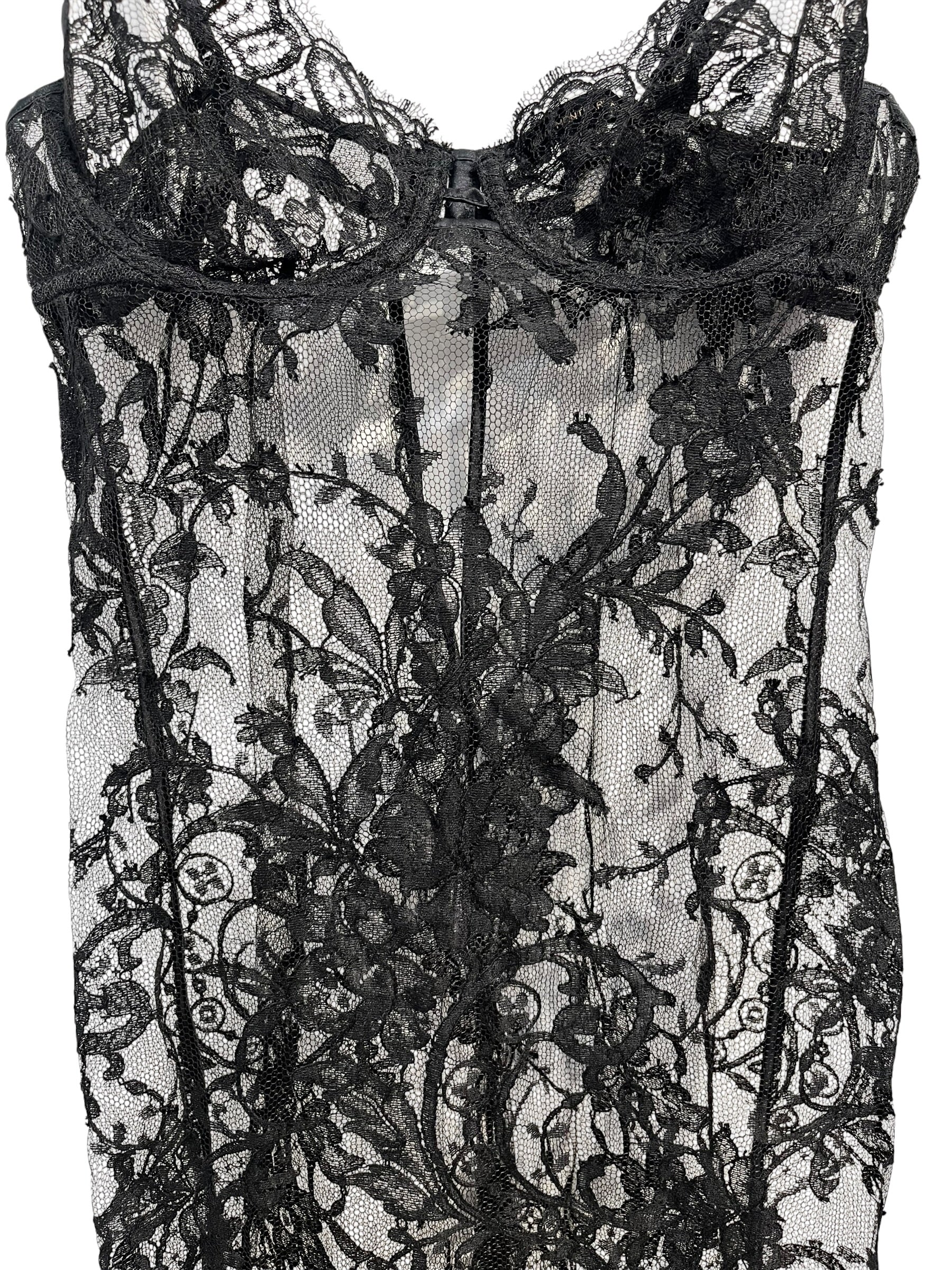 KIKI DE MONTIPARNASSE/Camisole Dress/XS/Cotton/BLK/LACE SLIP view 4
