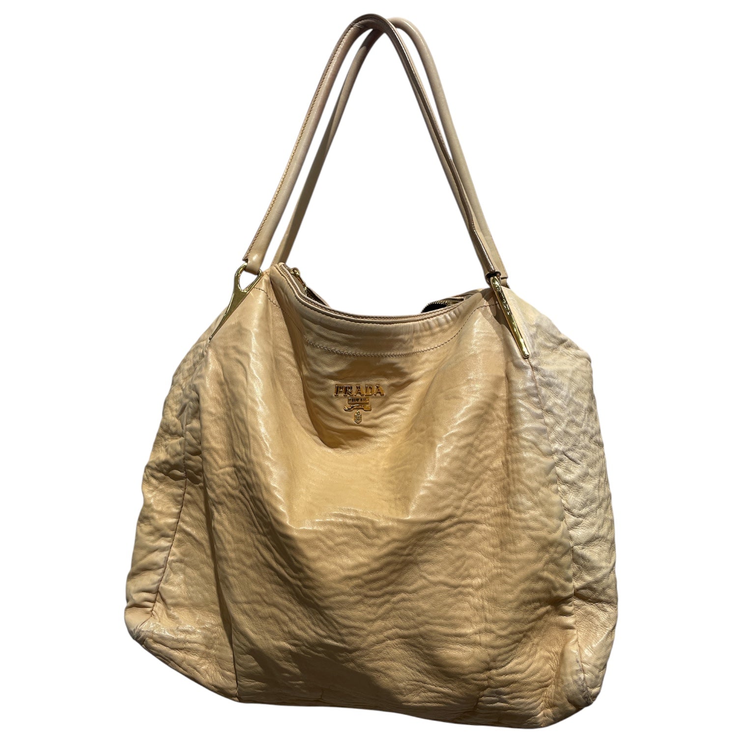 PRADA/Tote Bag/Leather/CRM/CALFSKIN HOBO GLD HRDWRE view 1