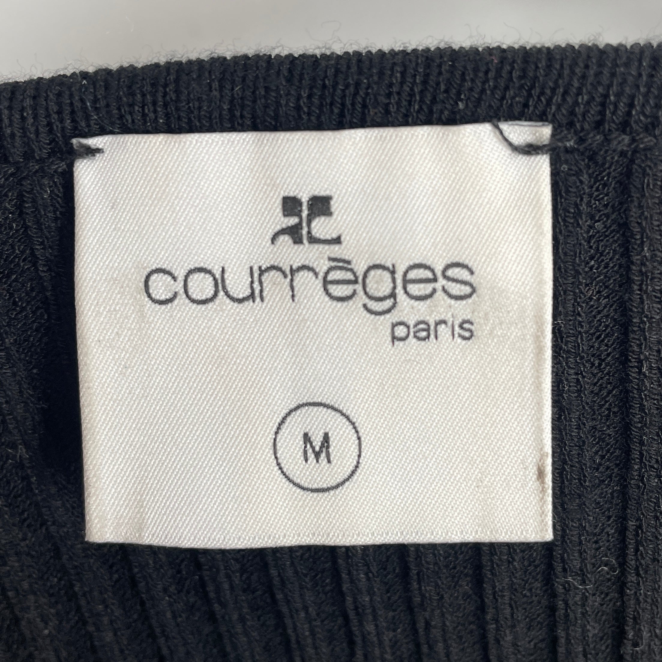Courreges/Sweater/M/Polyester/BLK/RIBBED V NECK CROPPED KNIT view 3