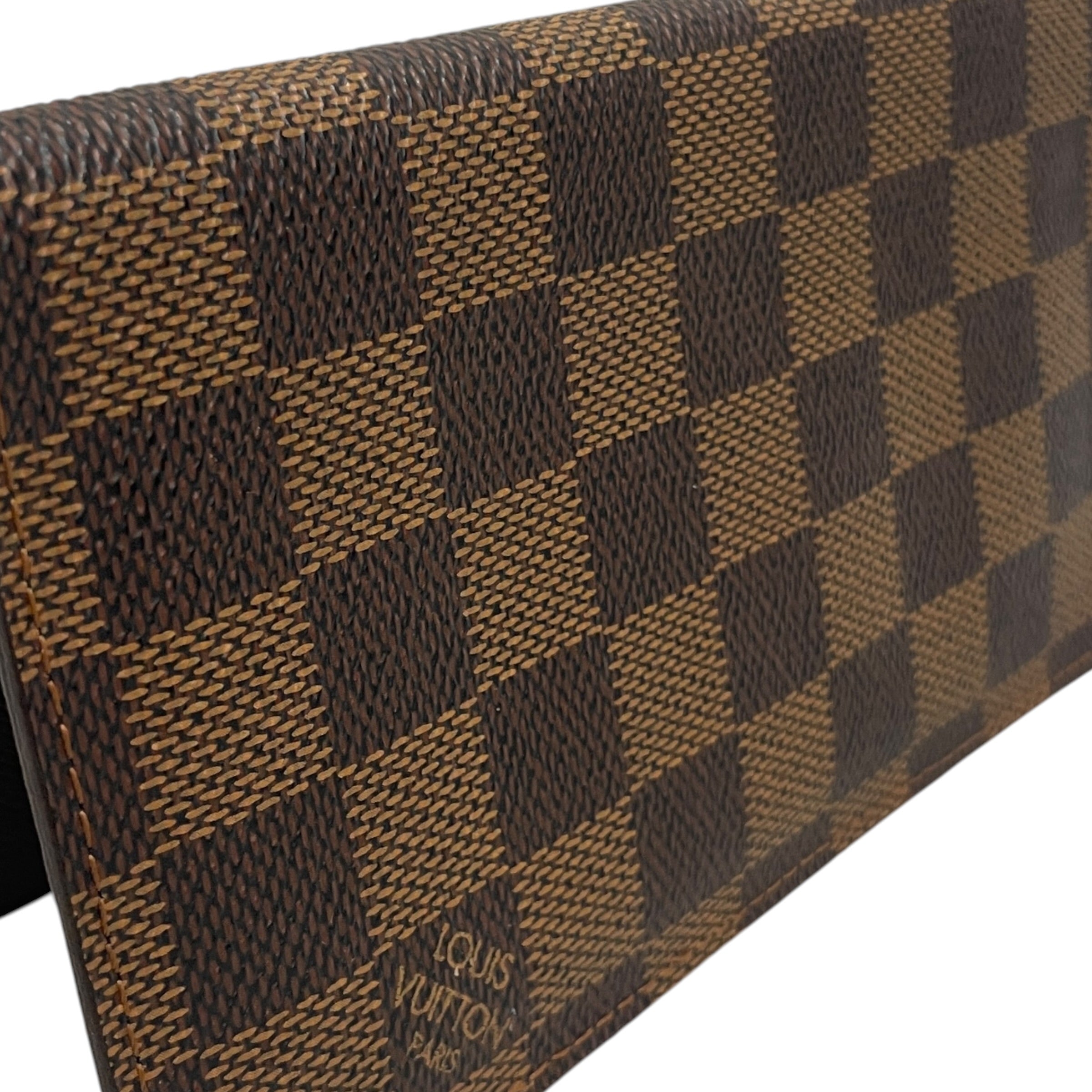 LOUIS VUITTON/Wallet/Glen Check/Leather/BRW/L's/EBENE PASSPORT HOLDER view 6