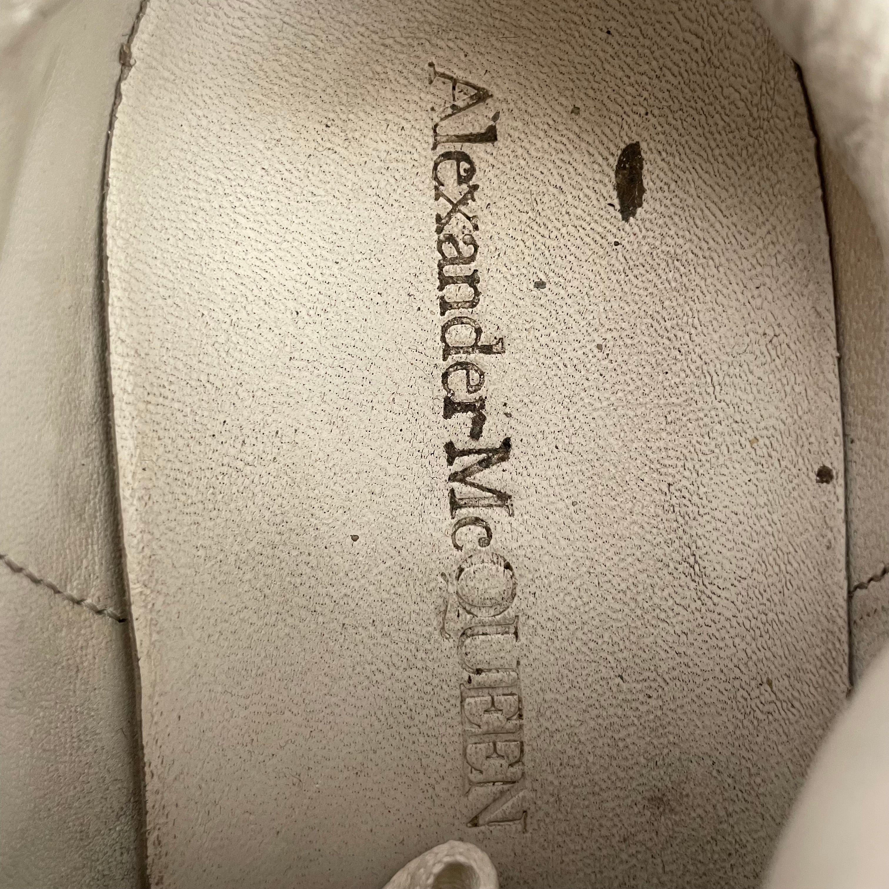 Alexander McQueen/Low-Sneakers/EU 40.5/Leather/WHT/ORANGE HEEL view 8