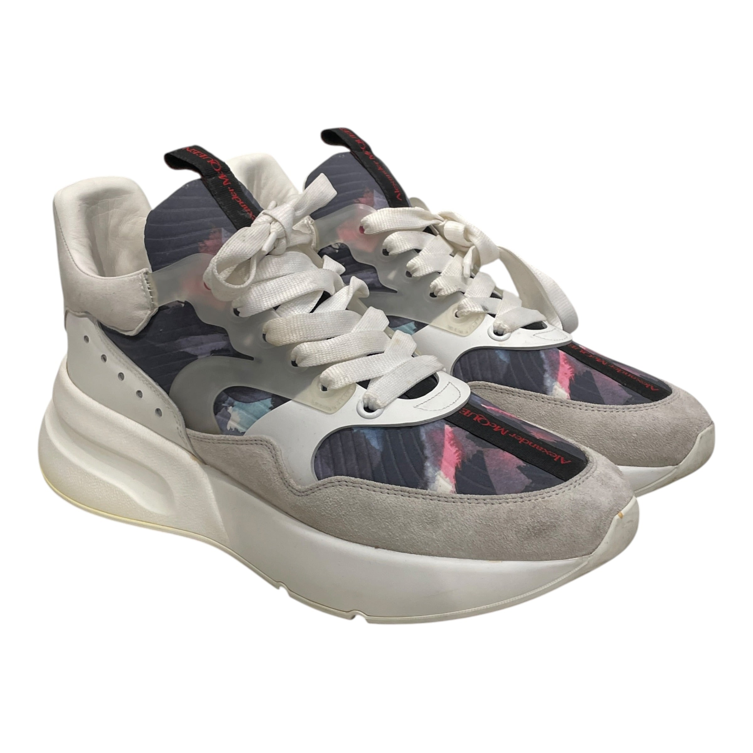 Alexander McQueen/Hi-Sneakers/EU 43/Suede/WHT/HI TOP DECAL MAIN PANEL view 1