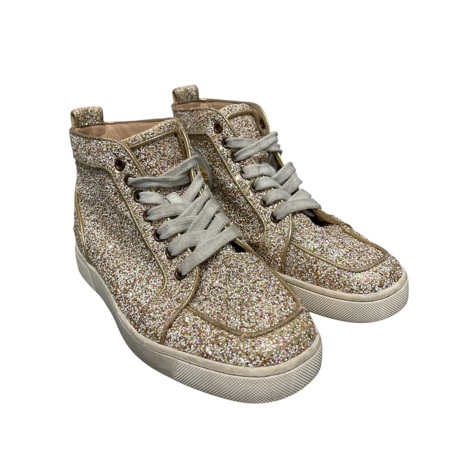 Christian Louboutin/Hi-Sneakers/EU 38.5/Leather/GLD/Sparkly Hi Tios view 1