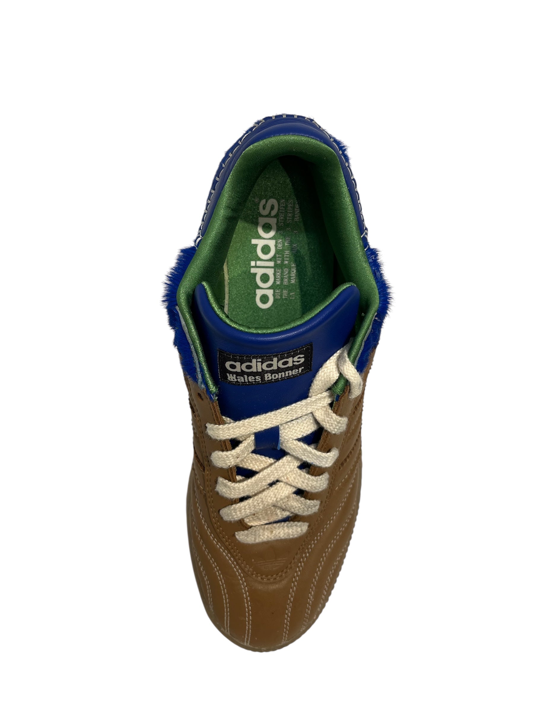 adidas/WALES BONNER/Low-Sneakers/US 10/Fur/BEG/BLUE FUR ON BACK GREEN IN view 3