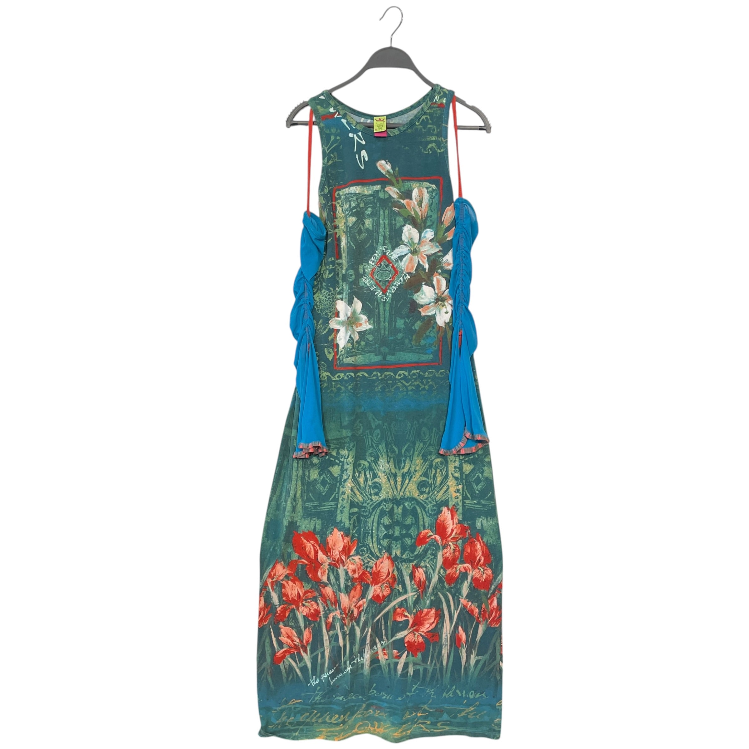 SAVE THE QUEEN!/Dress/M/Floral Pattern/Cotton/GRN/BLUE SLEEVES view 1