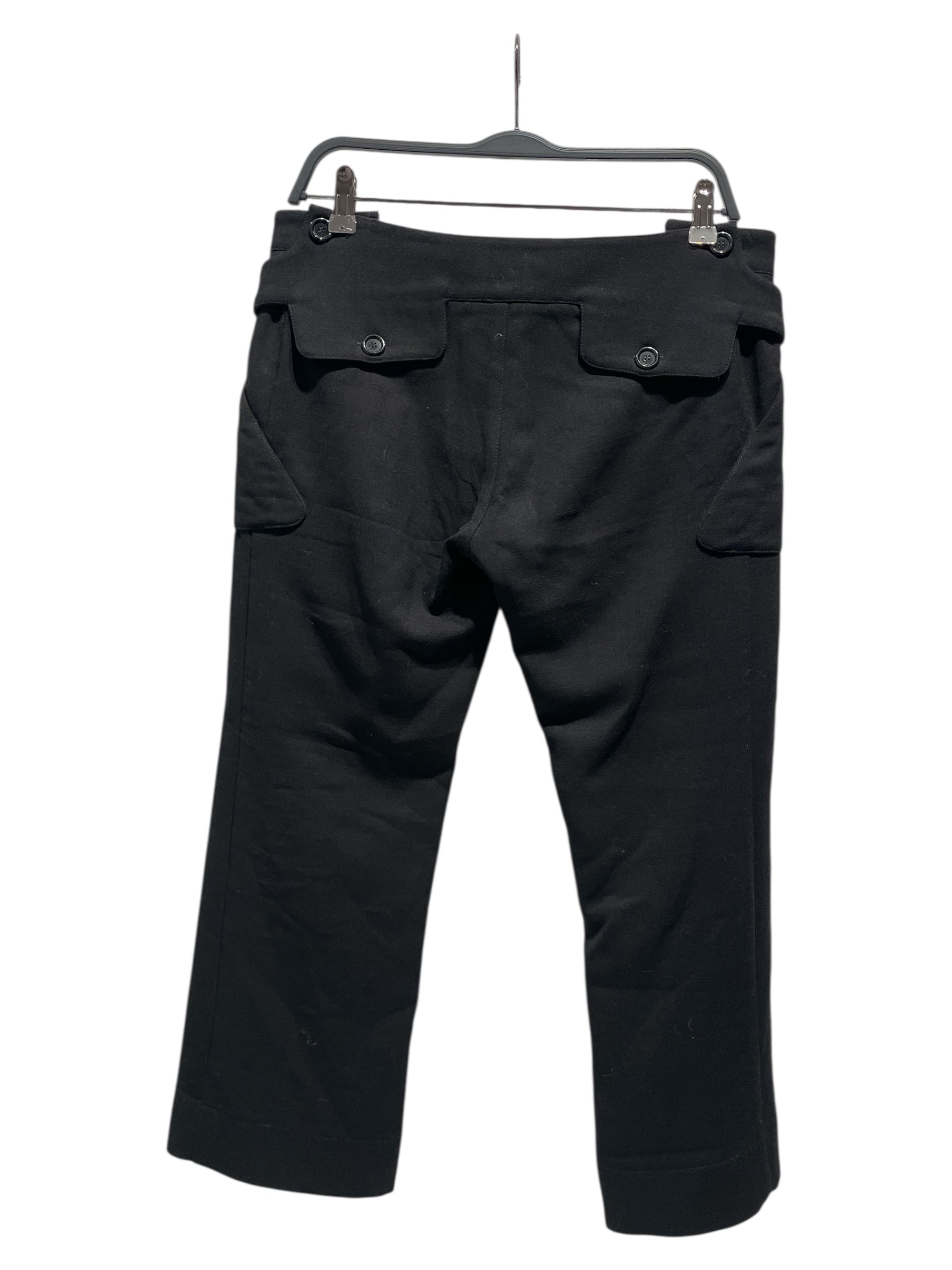 MARNI/Cropped Pants/42/Wool/BLK/Button Fly/Black Button Trousers view 2