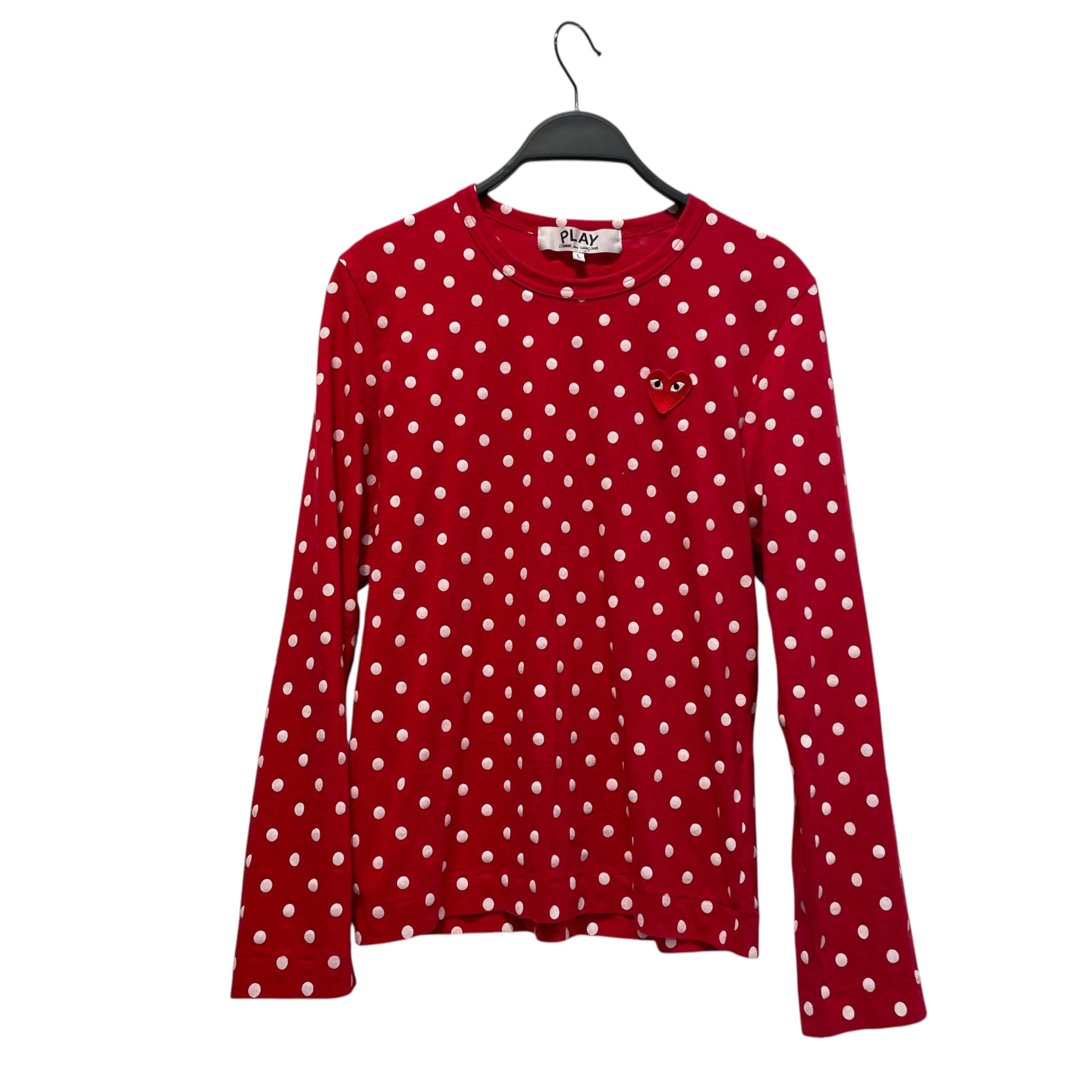 PLAY COMME des GARCONS/LS T-Shirt/L/Polka dot/Cotton/RED/ view 1