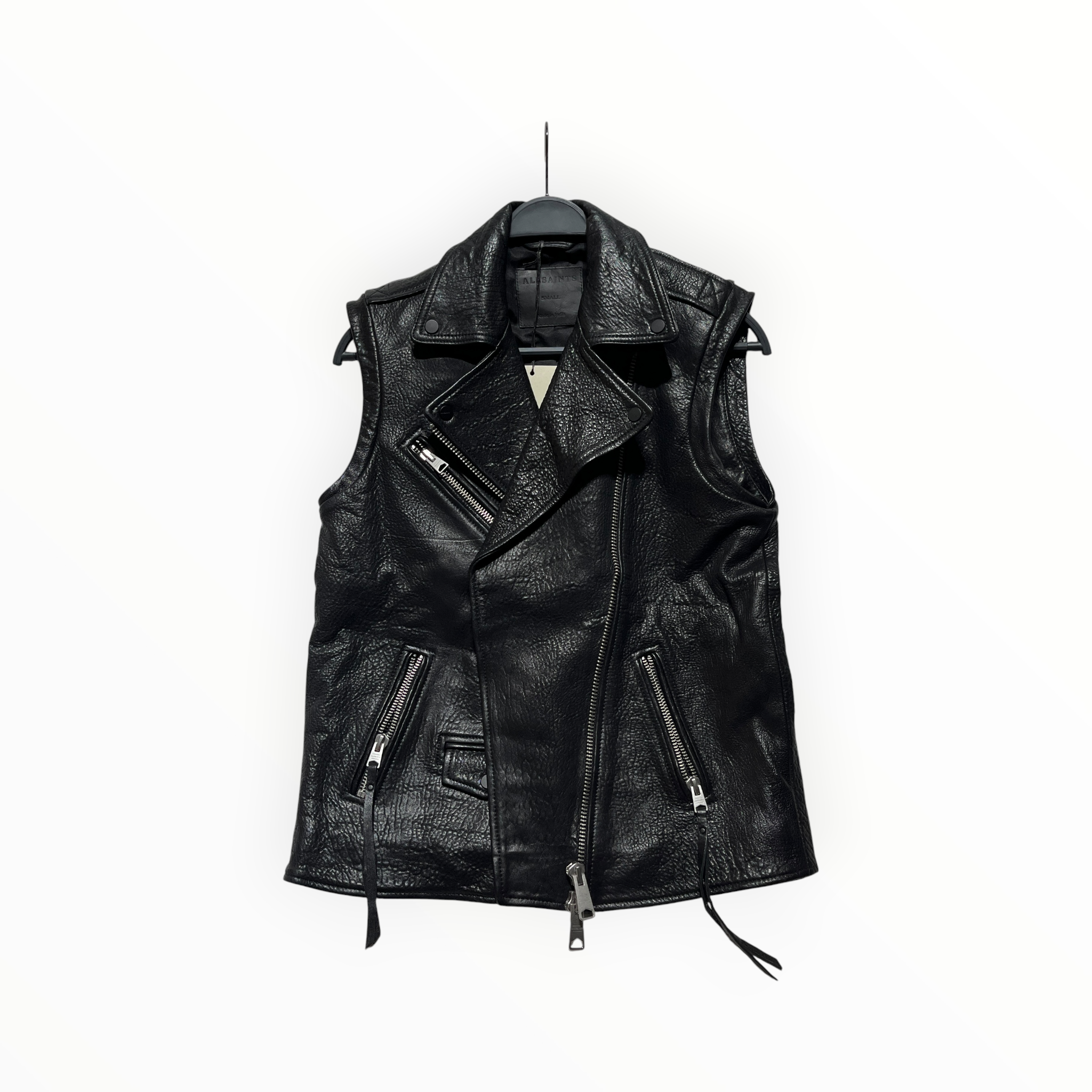 ALLSAINTS/Vest/S/Leather/BLK/nwt view 1