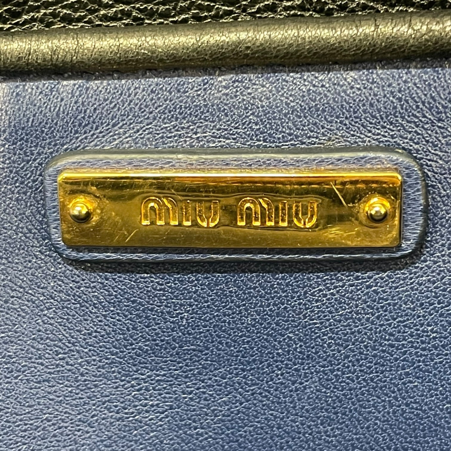 MIU MIU/Tote Bag/Lambskin/BLU/Matelasse Ruche Quilting view 5