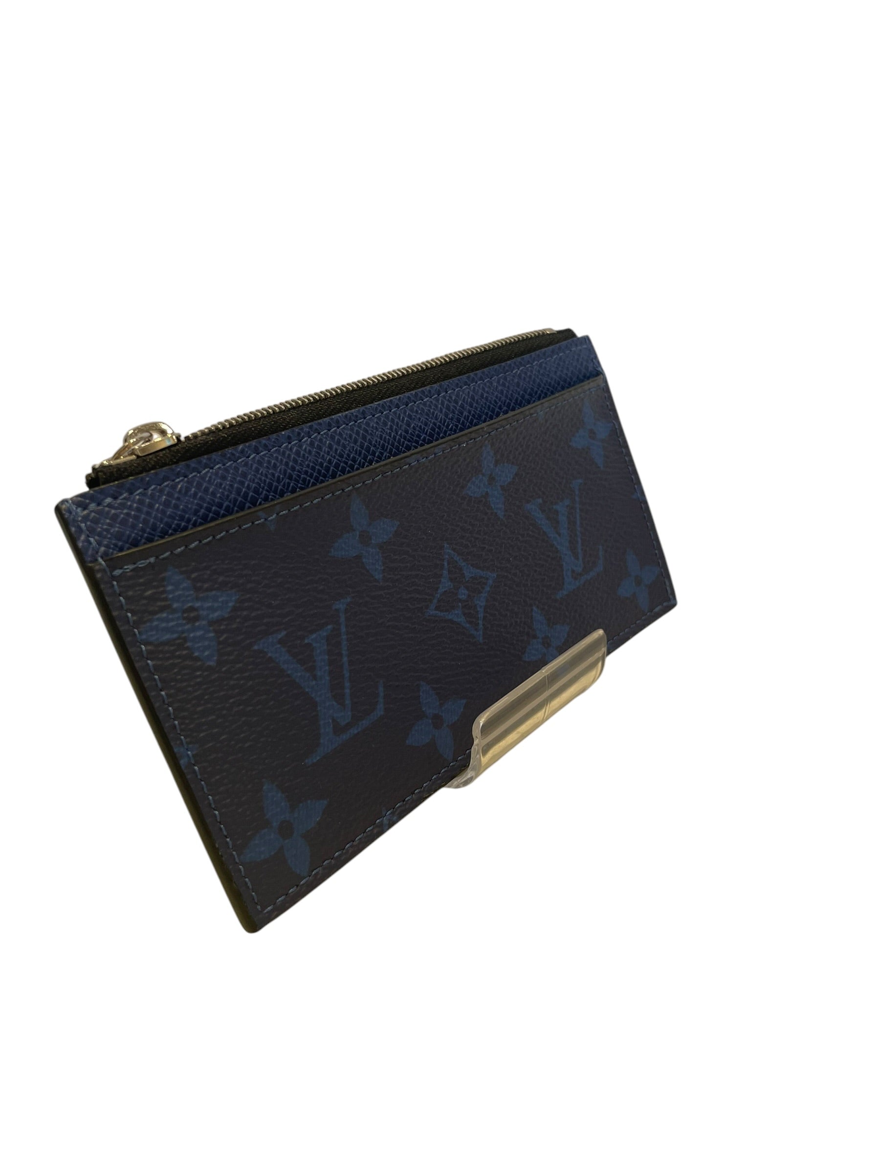LOUIS VUITTON/Wallet/Monogram/Leather/NVY/M's/card/coin wallet/zipper view 1