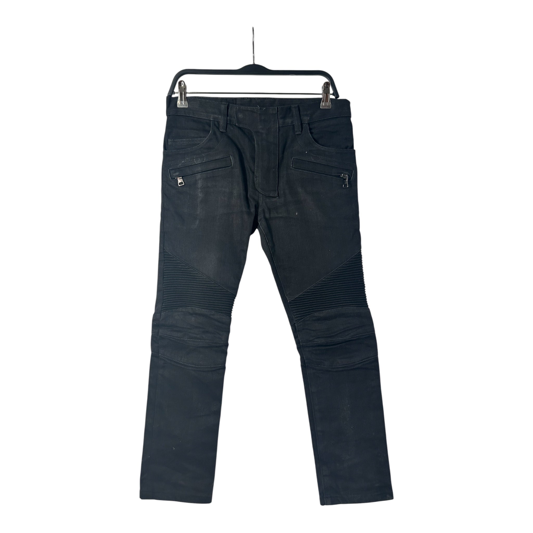 BALMAIN/Cargo Pants/27/Denim/BLK/WAXED BIKERS view 1