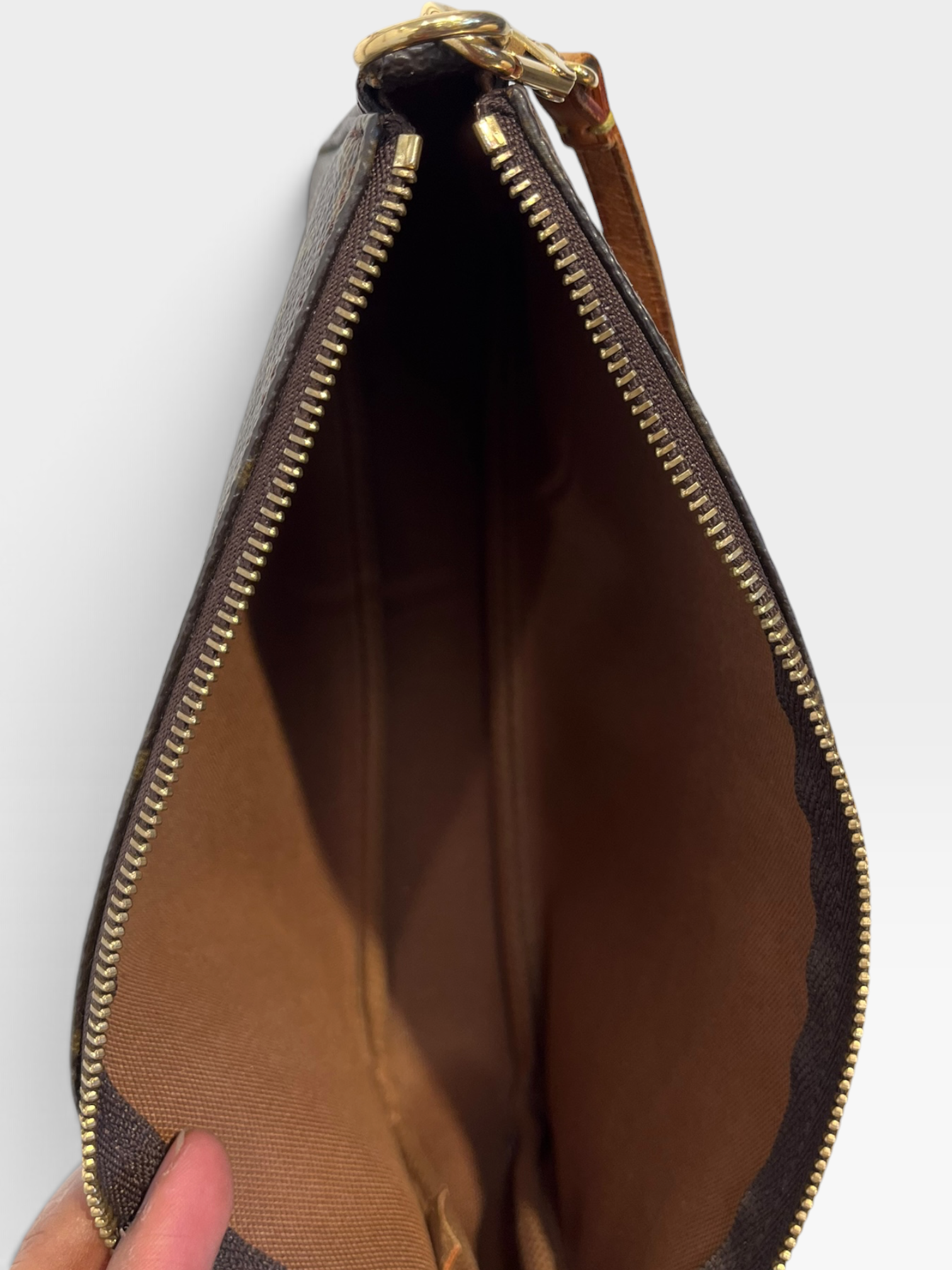 LOUIS VUITTON/Bag/Monogram/Leather/BRW/pochette view 3