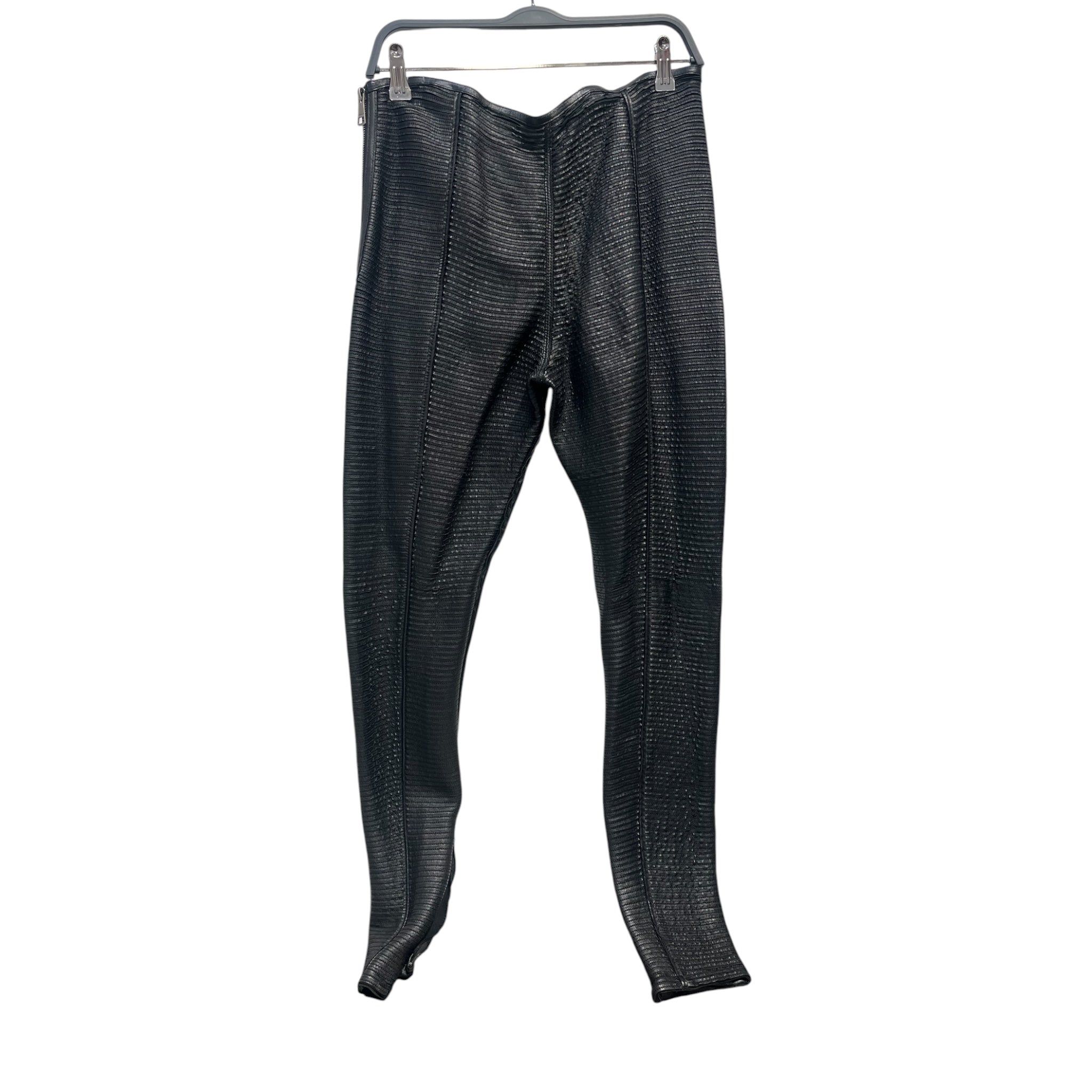 BURBERRY/Skinny Pants/46/Leather/BLK/leather cut and sew strips view 2