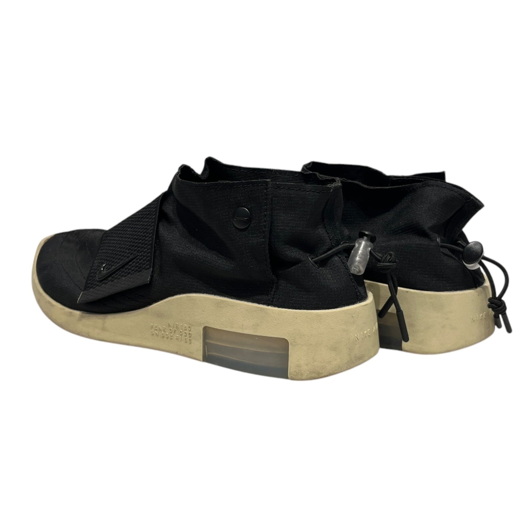 NIKE/FOG by FEAR OF GOD/Low-Sneakers/US 8.5/BLK/front strap view 2